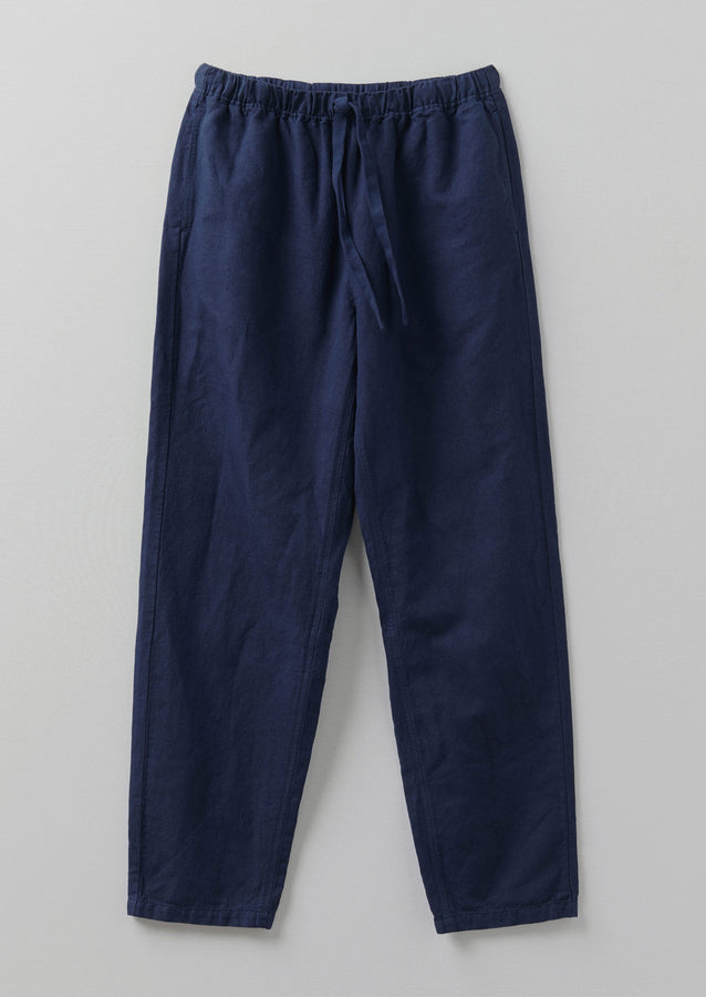 Alfie Garment Dyed Herringbone Pants | Dark Indigo
