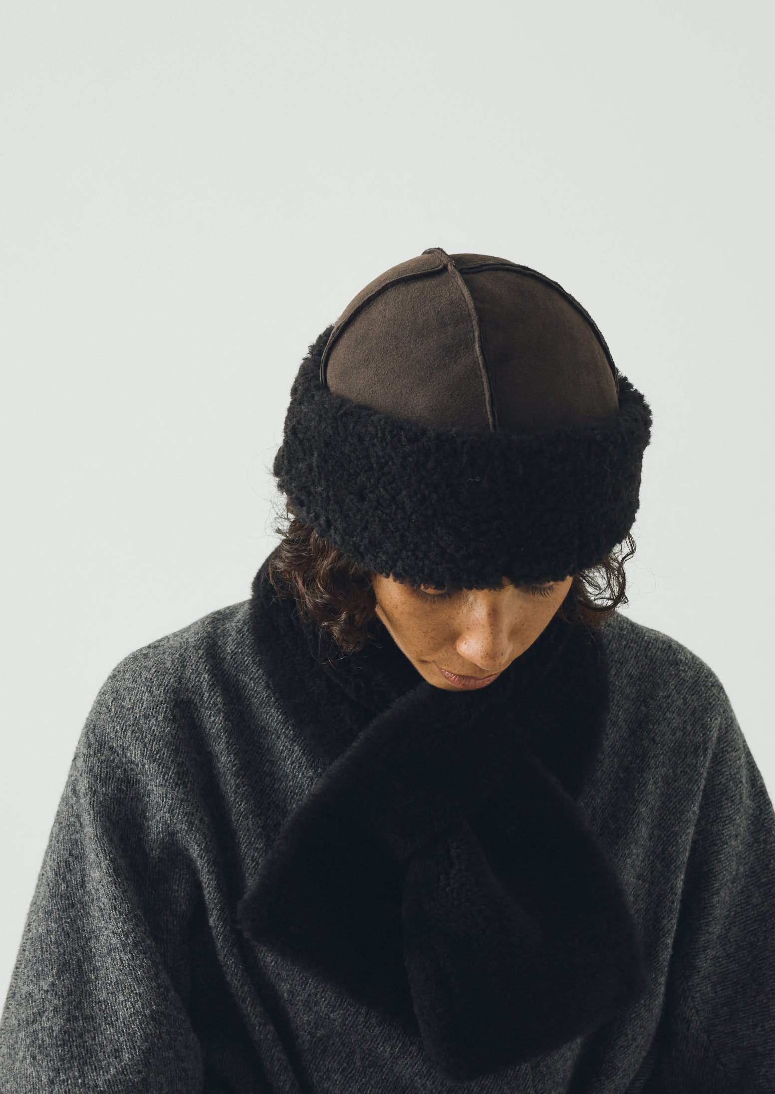 Owen Barry Sheepskin Hat | Dark Brown | TOAST