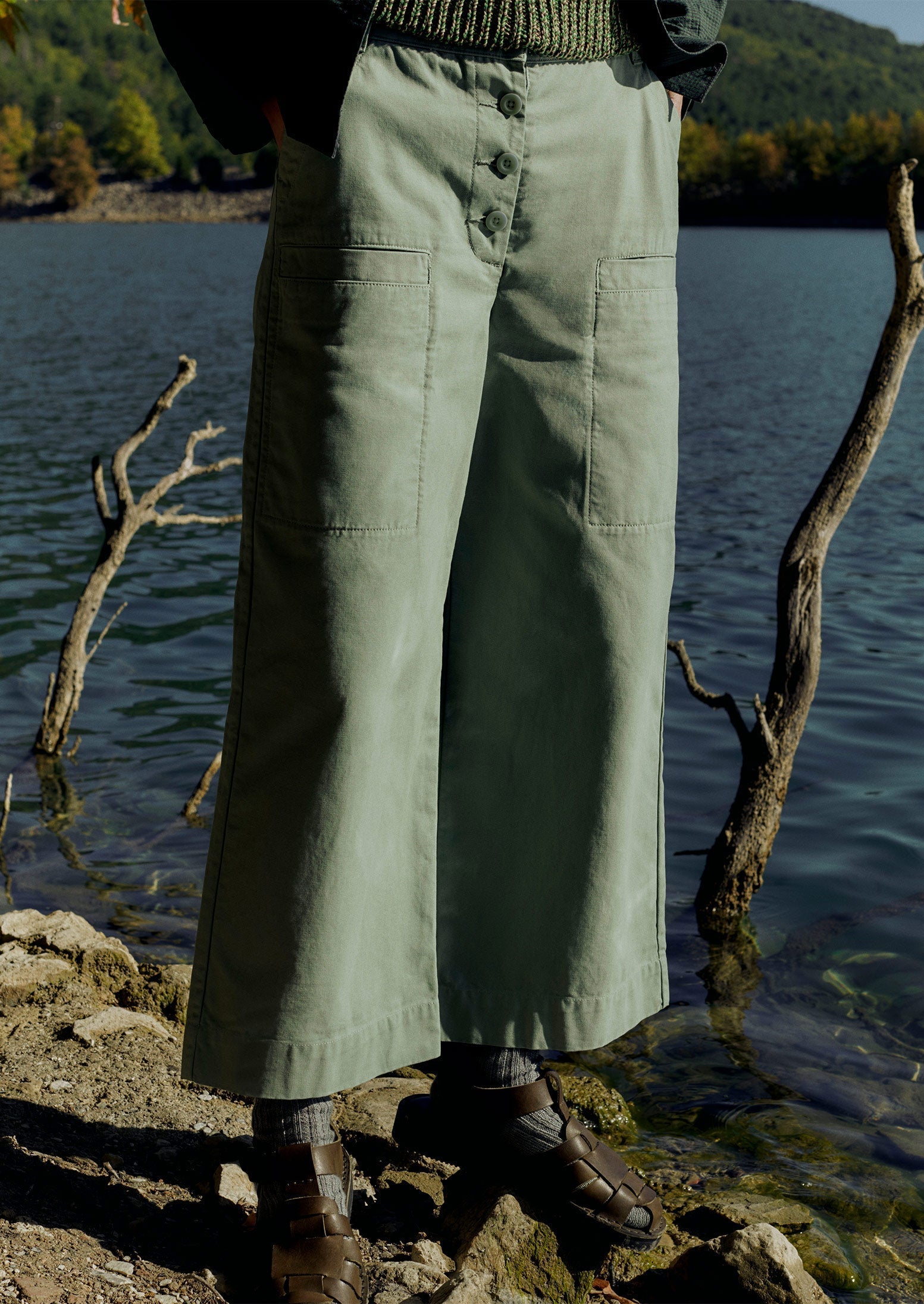 Fracap Ola Sandals | Olive | TOAST