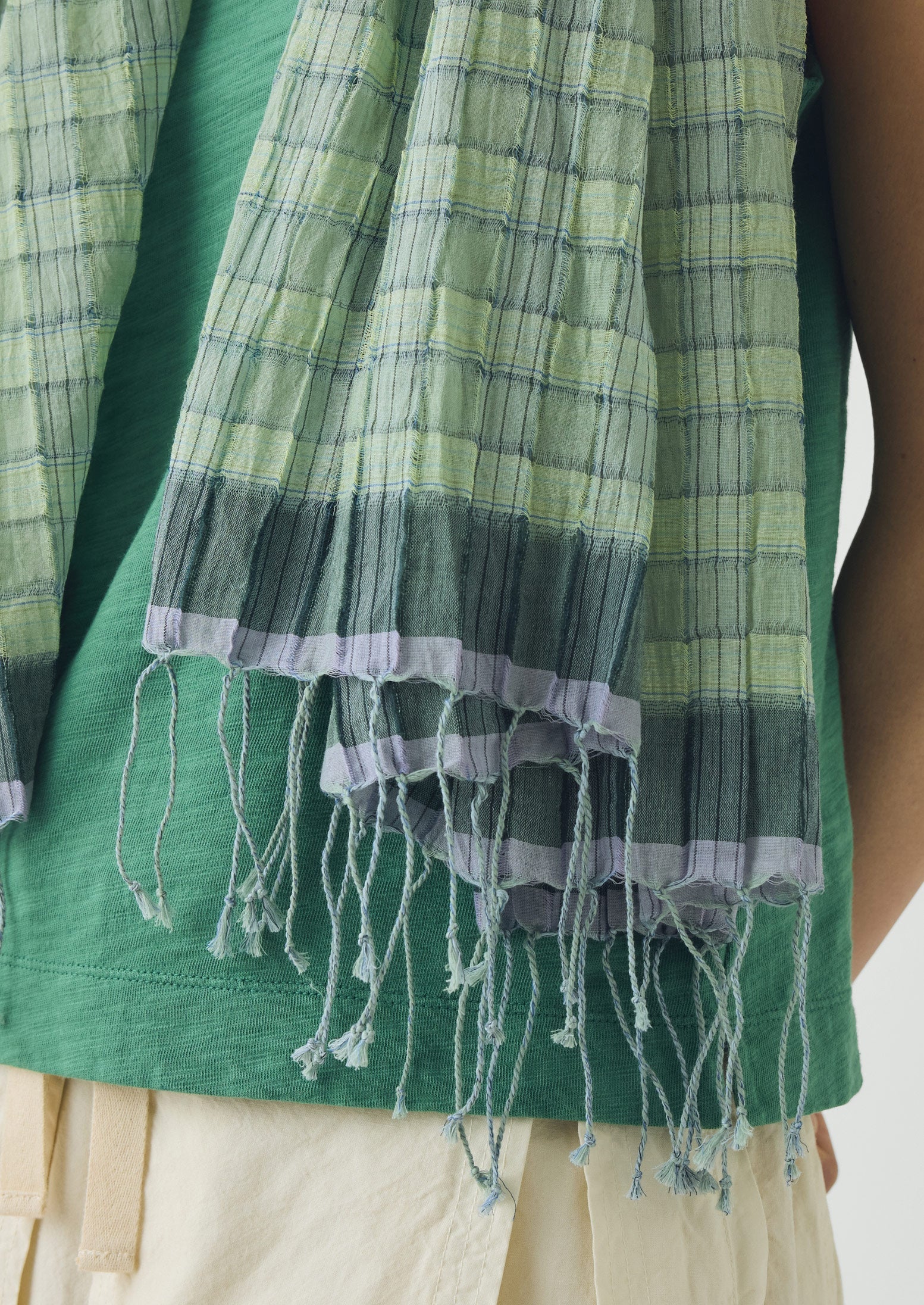 Graph Paper Check Gauzy Scarf | Spearmint | TOAST