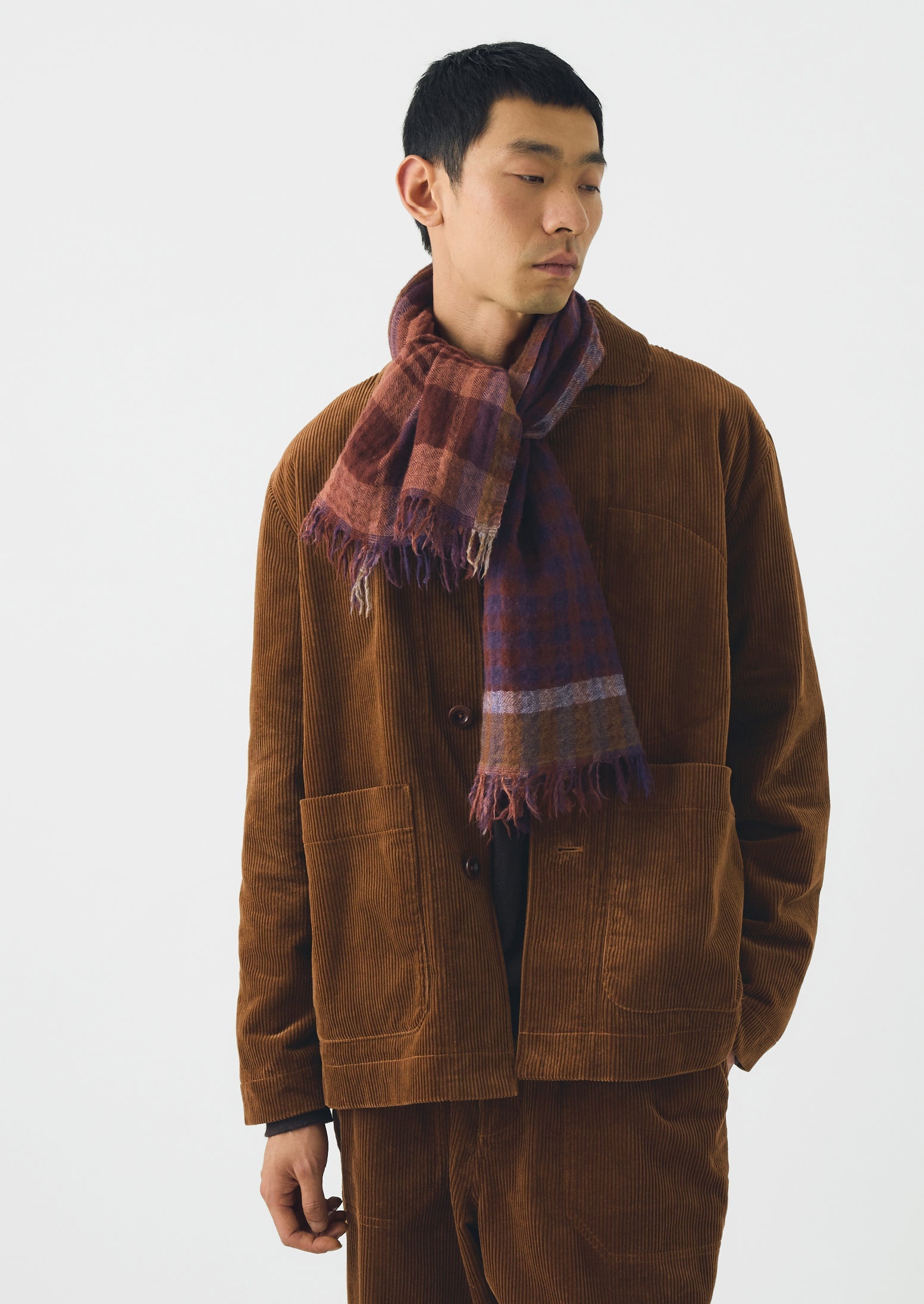 Fen Wool Knot Scarf | Dark Aubergine | TOAST