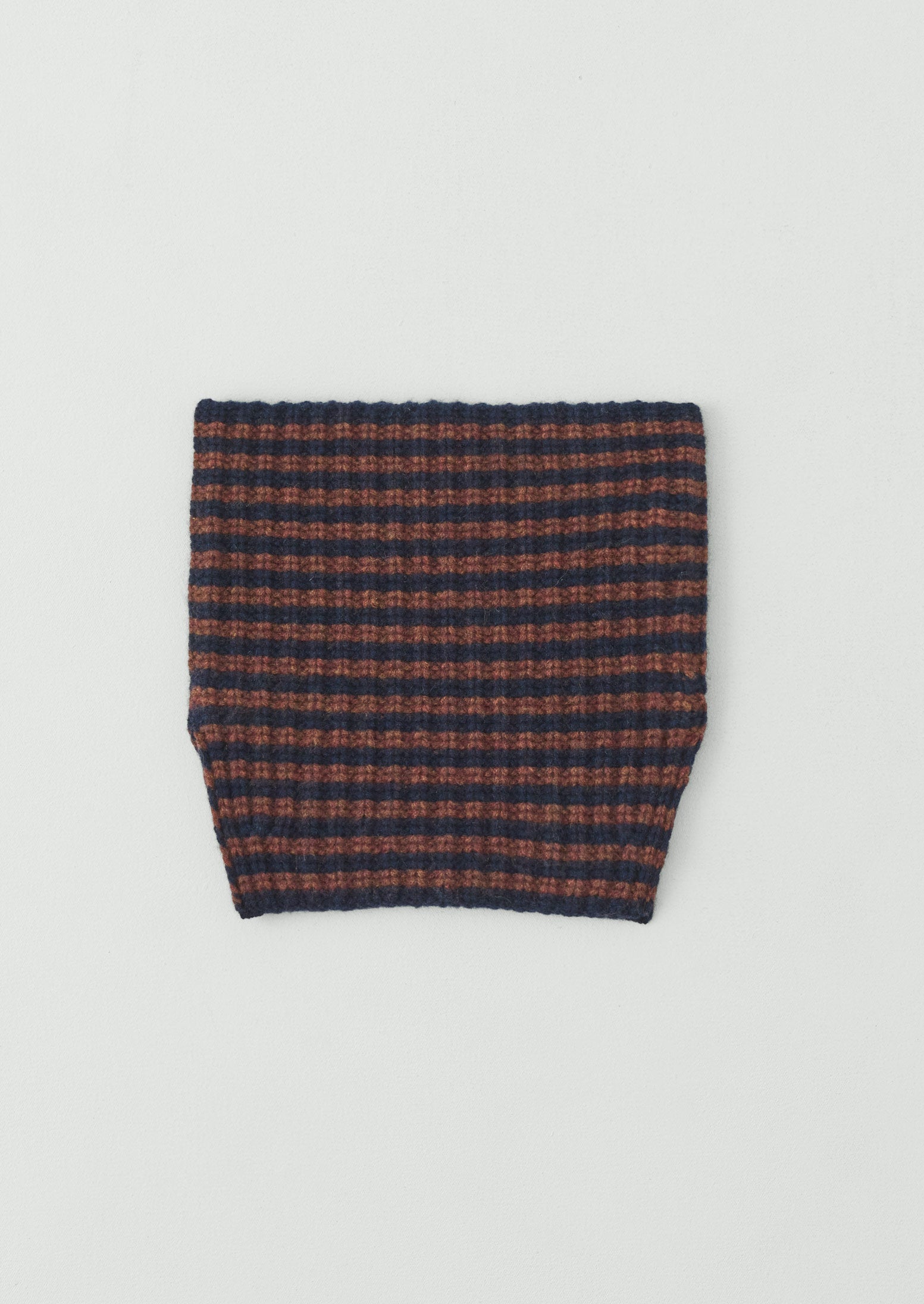 Striped Wool Cashmere Snood | Navy/Pecan | TOAST