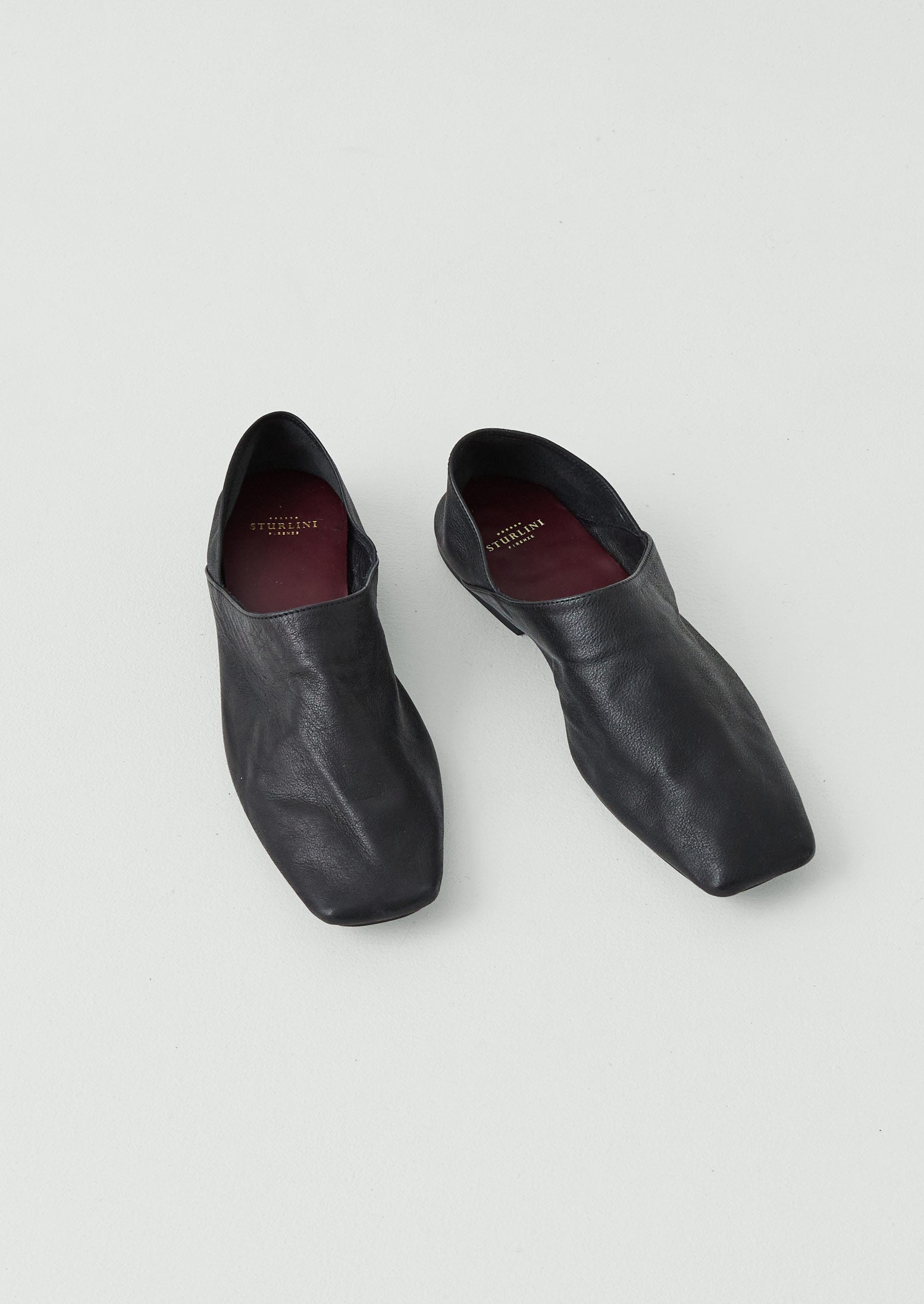 Sturlini Square Toe Leather Shoes | Black | TOAST