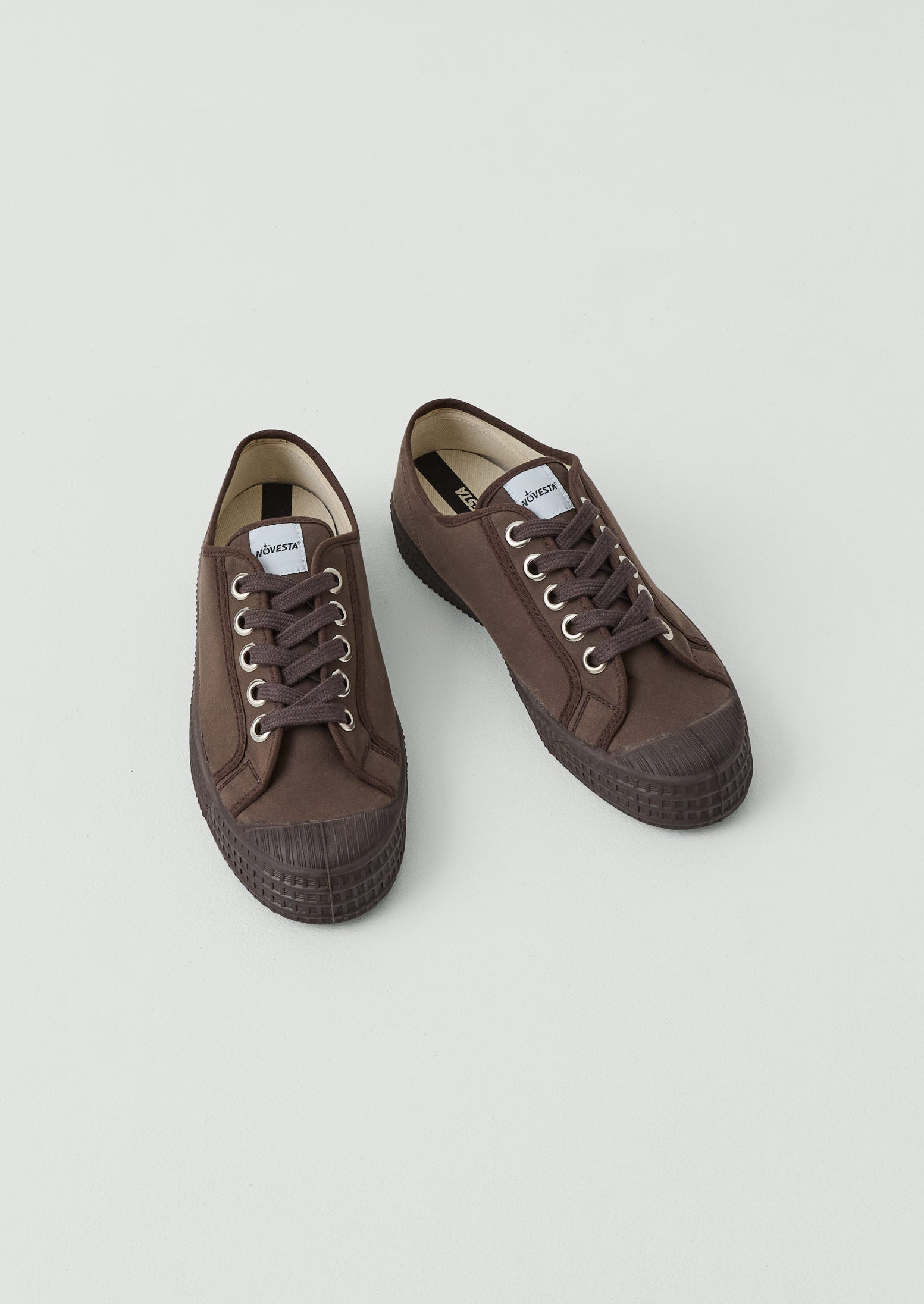 Novesta Star Master Waxed Cotton Plimsolls | Chocolate Brown | TOAST
