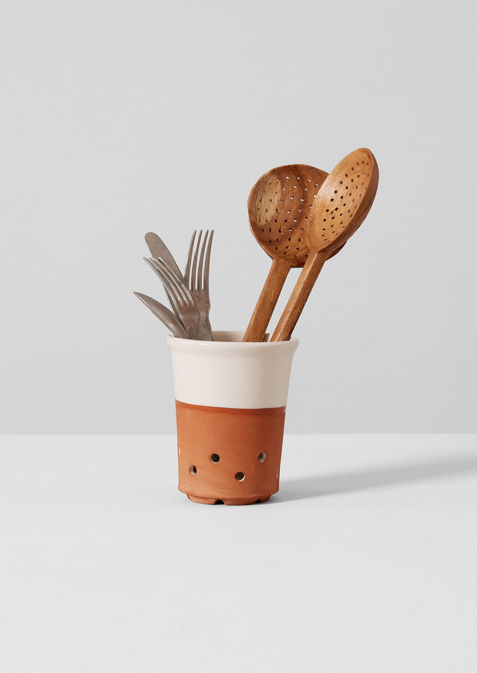 Willow Pottery Cutlery Drainer | Terracotta/Ecru | TOAST