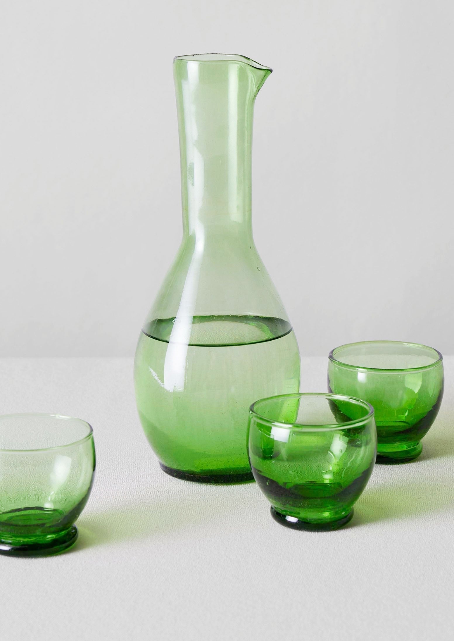 Moroccan Glass Carafe | Green | TOAST