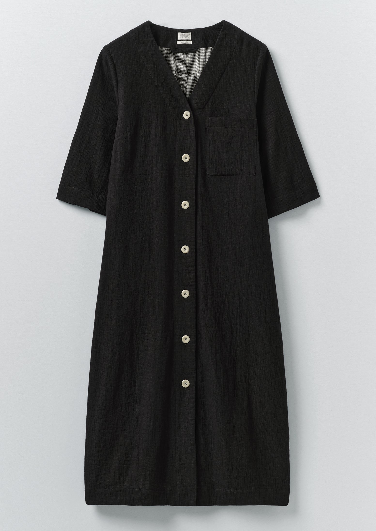 toast crinkle cotton dress Freya Crinkle Organic Cotton Dress | Darkest Olive