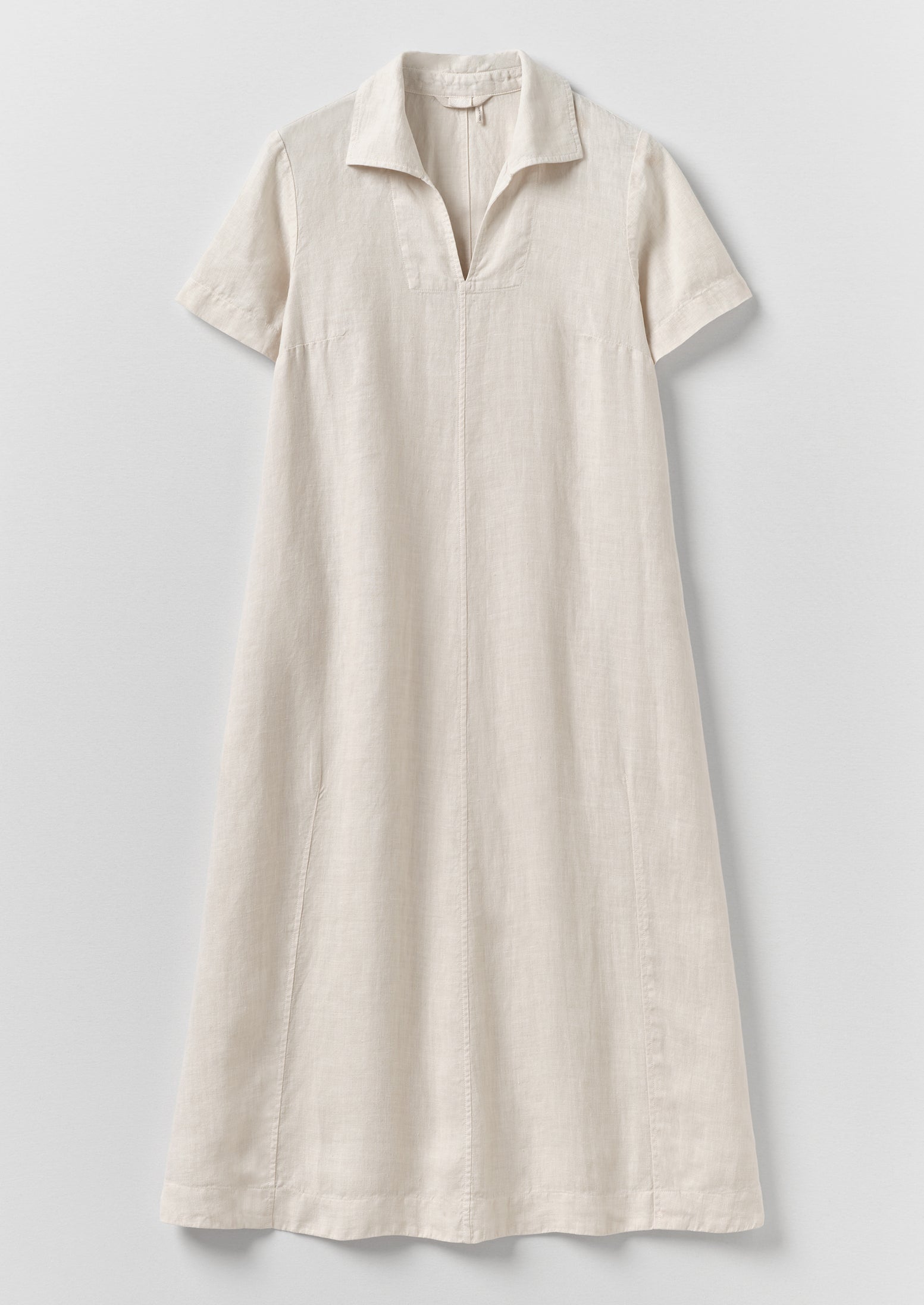 Collared Garment Dyed Linen Dress