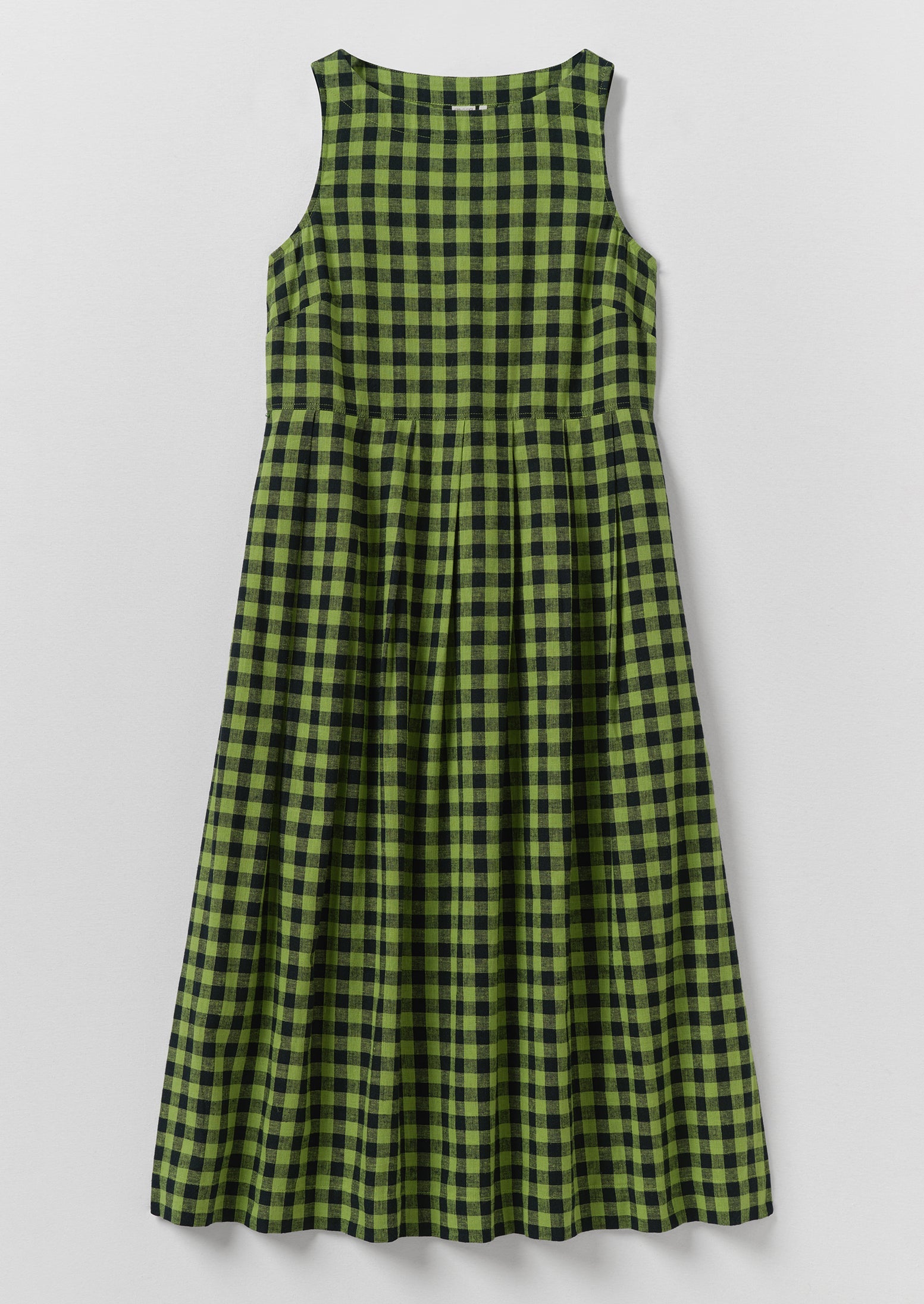Aila Linen Cotton Gingham Check Dress