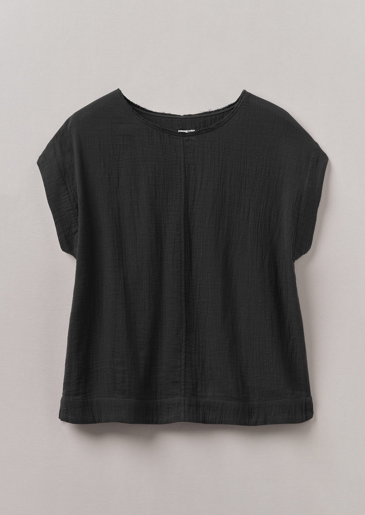 Crinkle Cotton Gauze Top | Black Pepper | TOAST