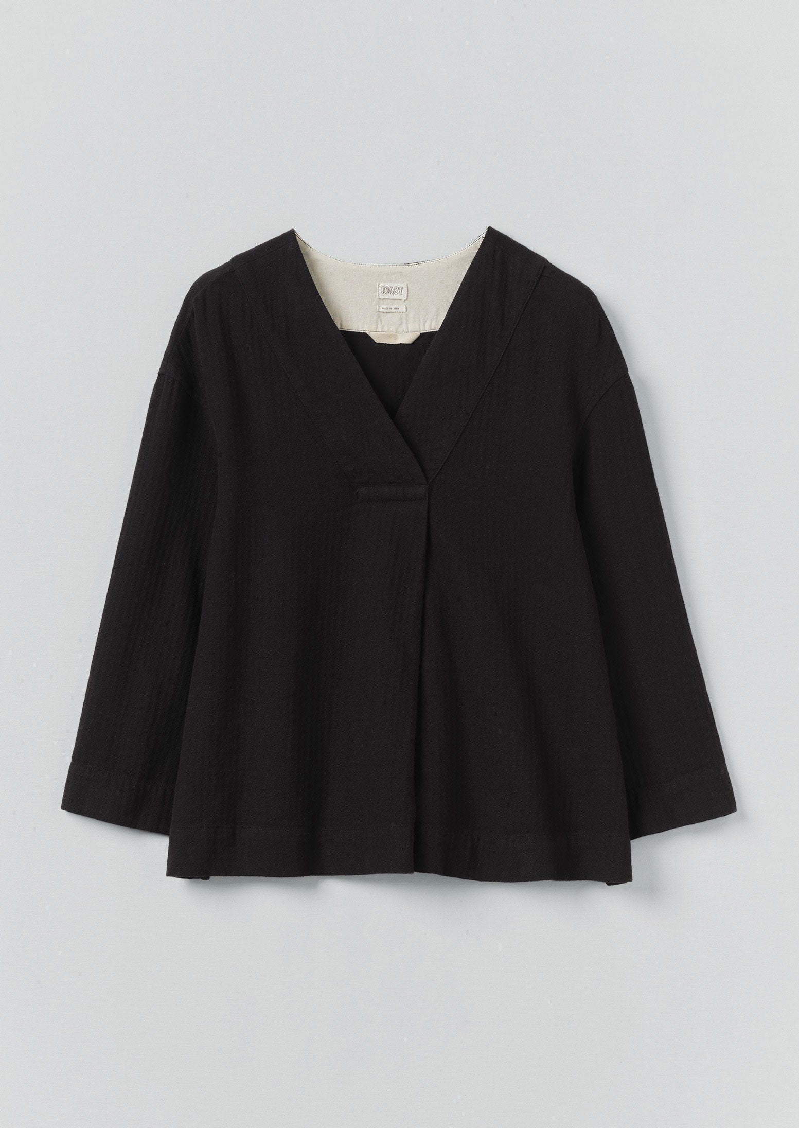 Brushed Linen Cotton Herringbone Top | Slate | TOAST