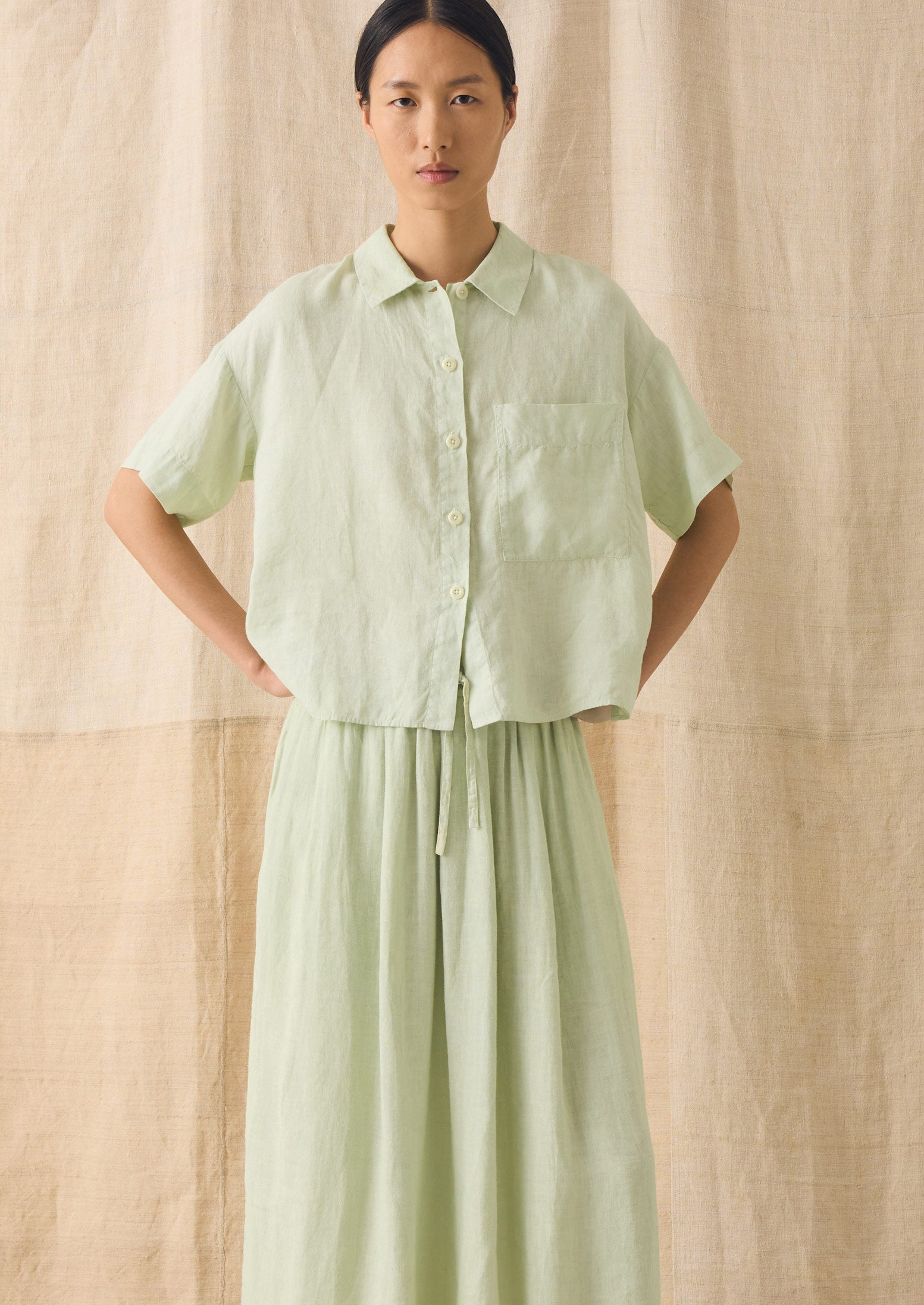Garment Dyed Lightweight Linen Shirt | Mint Tea | TOAST