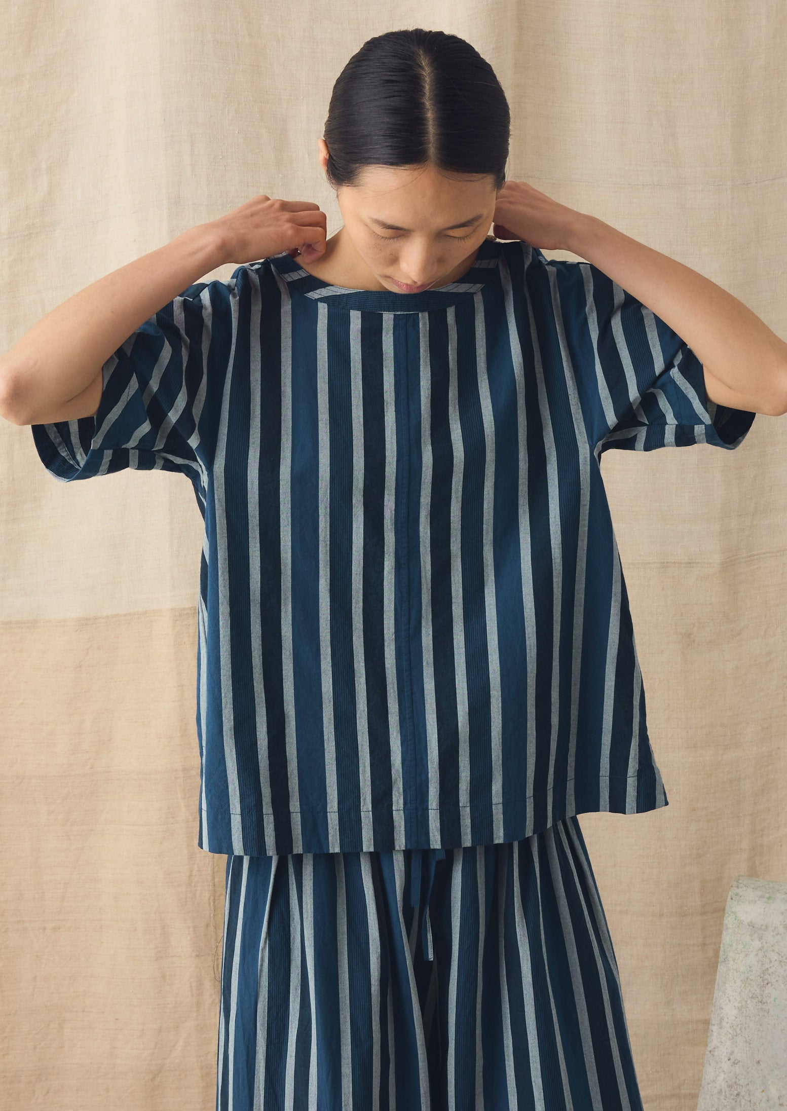 トップス genre / PTT SMOCK (STRIPE) Stripe Cotton Smock Top | French Blue | TOAST
