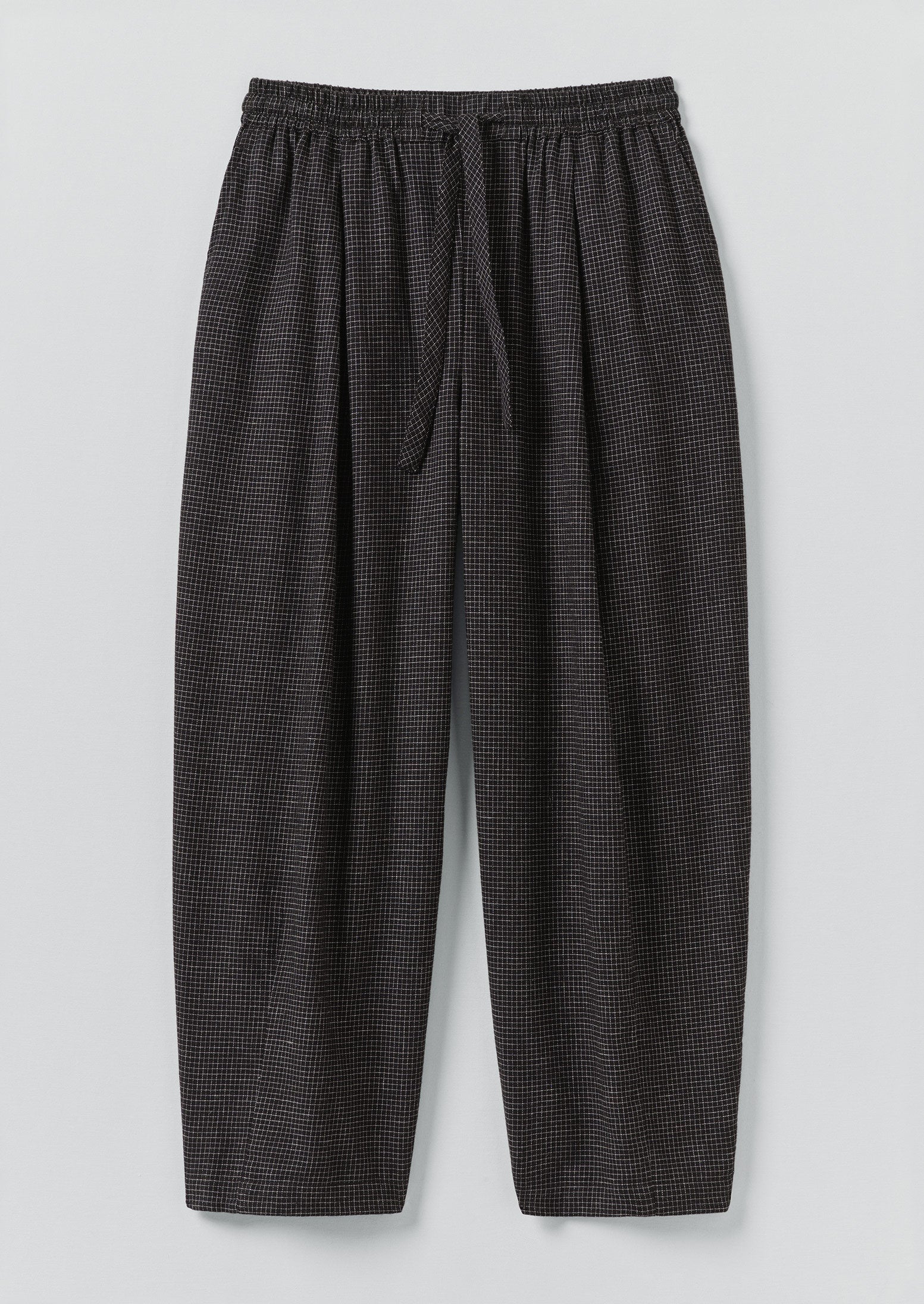 Minako Check Cotton Cashmere Pants | Black/Ecru | TOAST