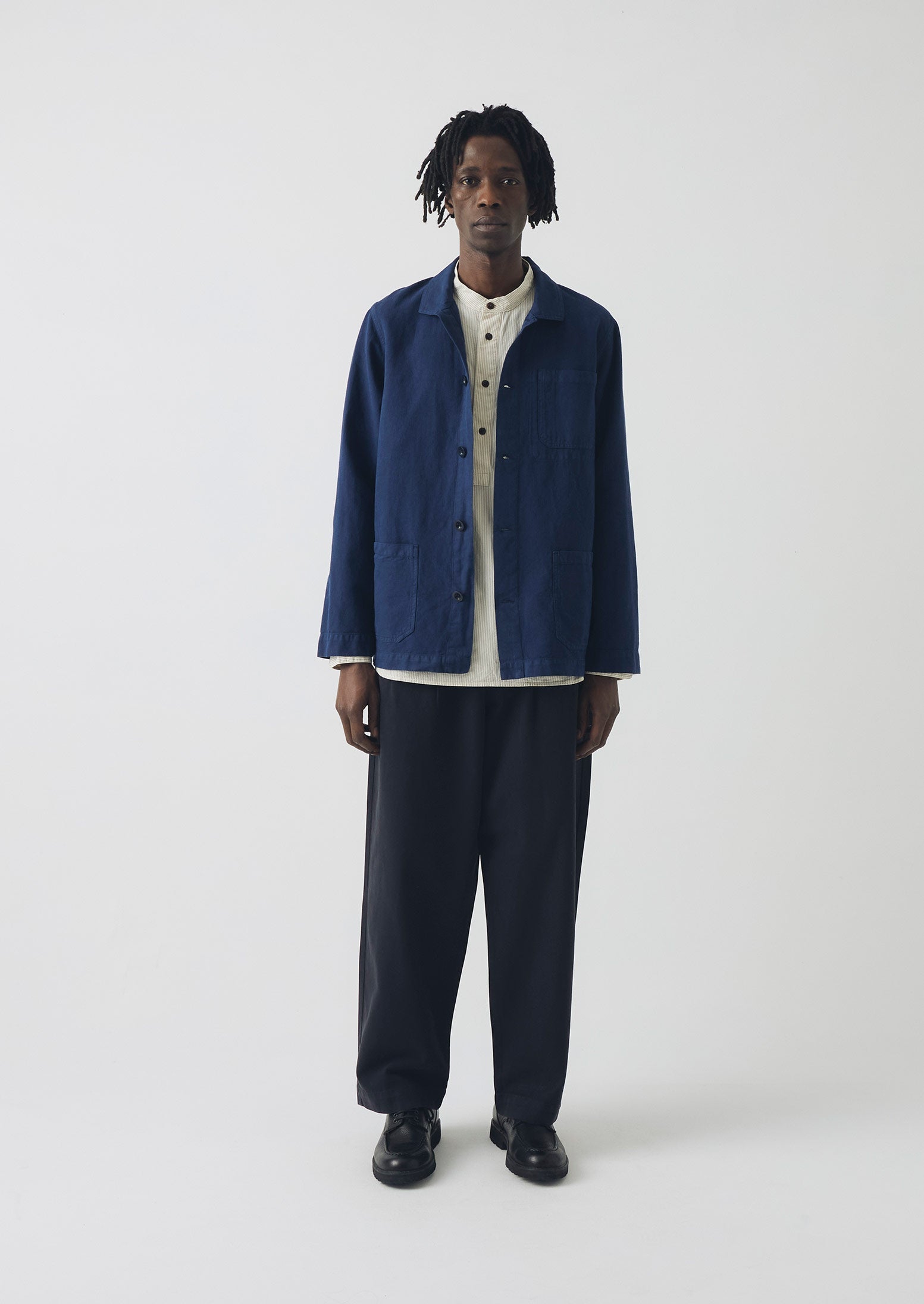shop様 2WAY HERRINGBONE JACKET DRESS Arlo Garment Dyed Herringbone Jacket | Dark Indigo | TOAST