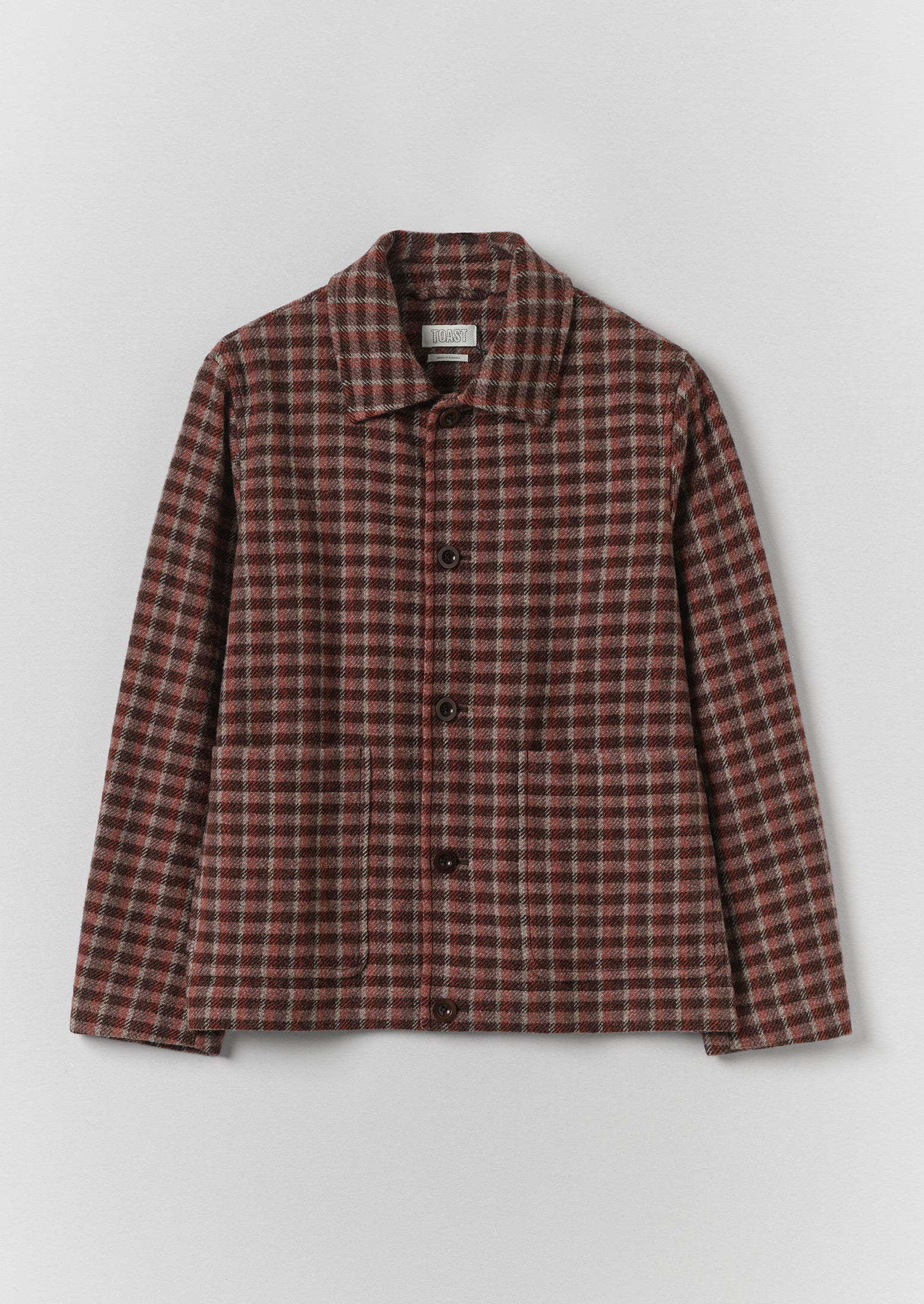 ジャケット・アウター Eaphi WOOL LIKE CHECK JACKET Wool Check Chore Jacket | Red Cedar | TOAST