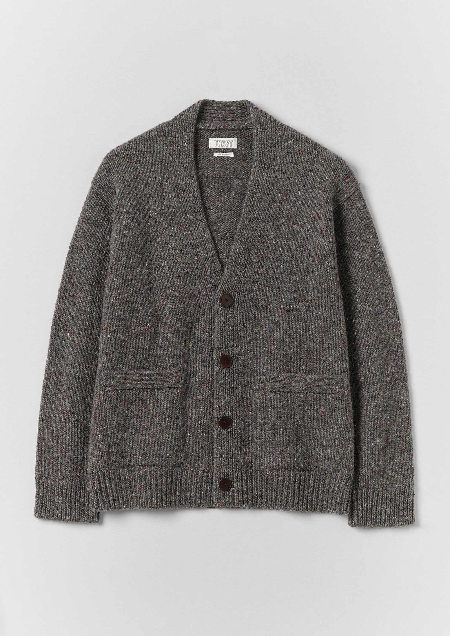 Donegal V Neck Cardigan | Iron Grey | TOAST