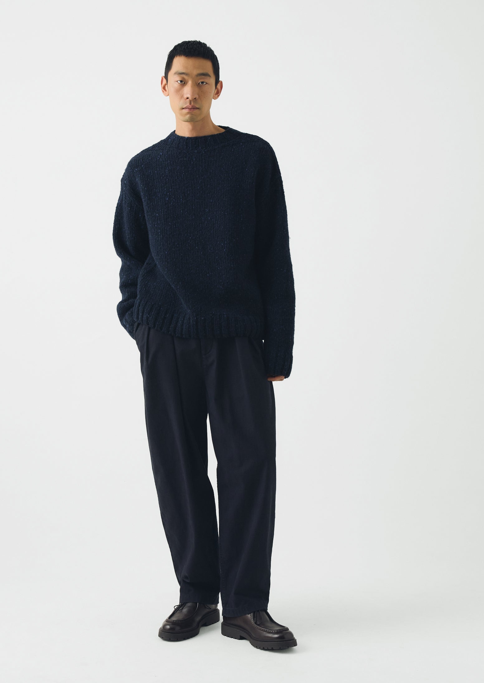 Finn Donegal Wool Sweater | Navy | TOAST