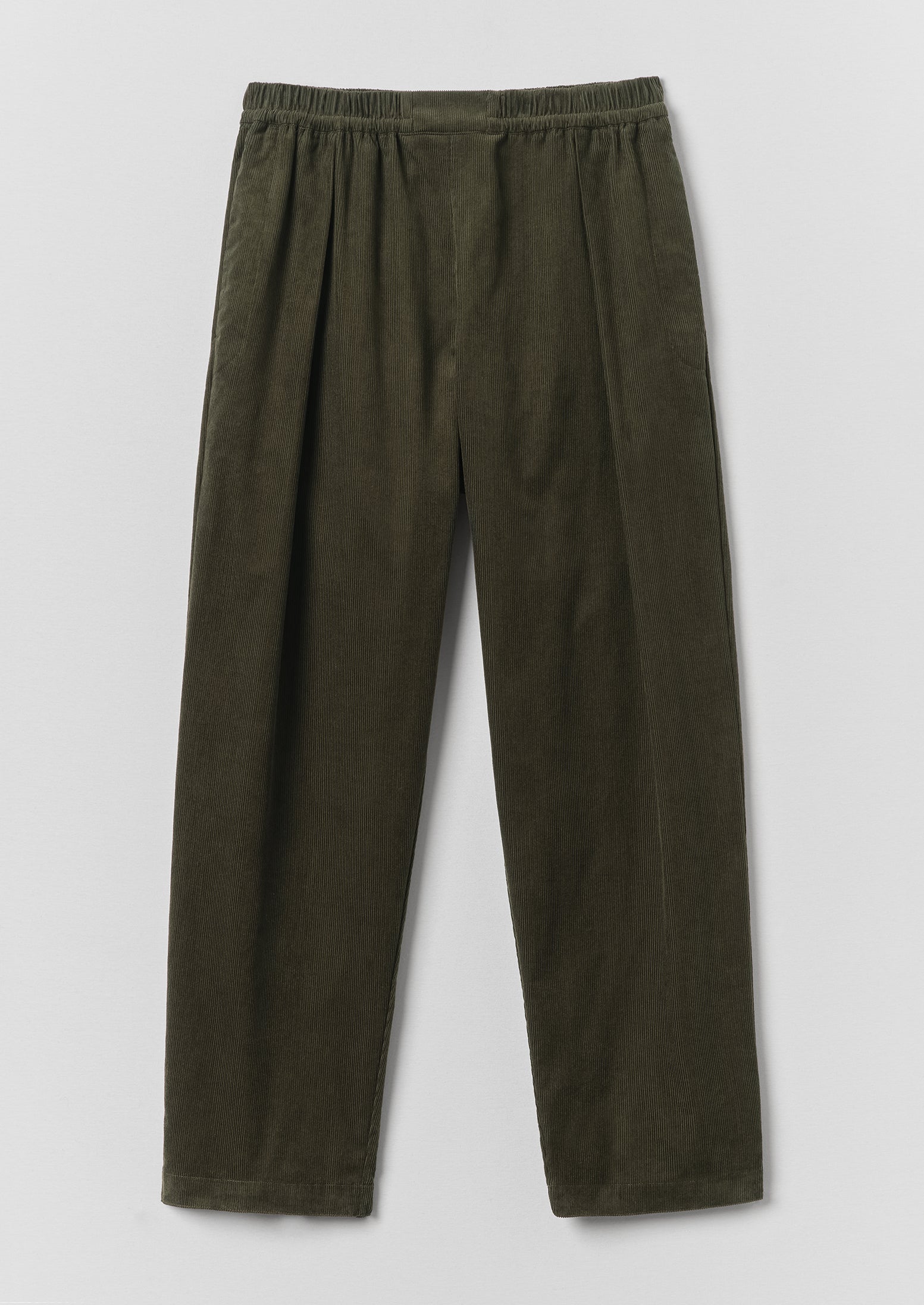 Cord Pleated Pants | Tent Green