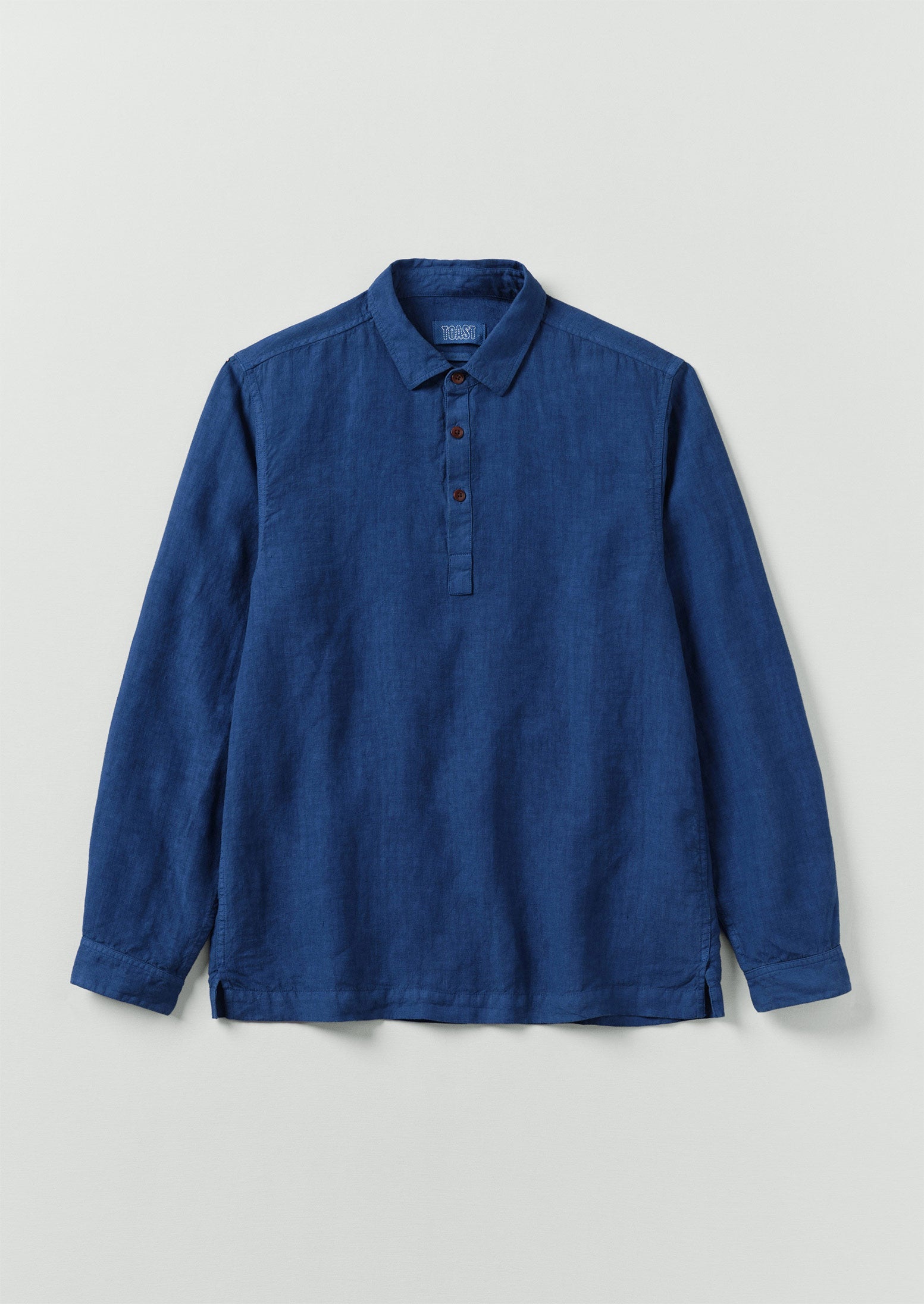 Half Placket Linen Shirt | Cobalt | TOAST
