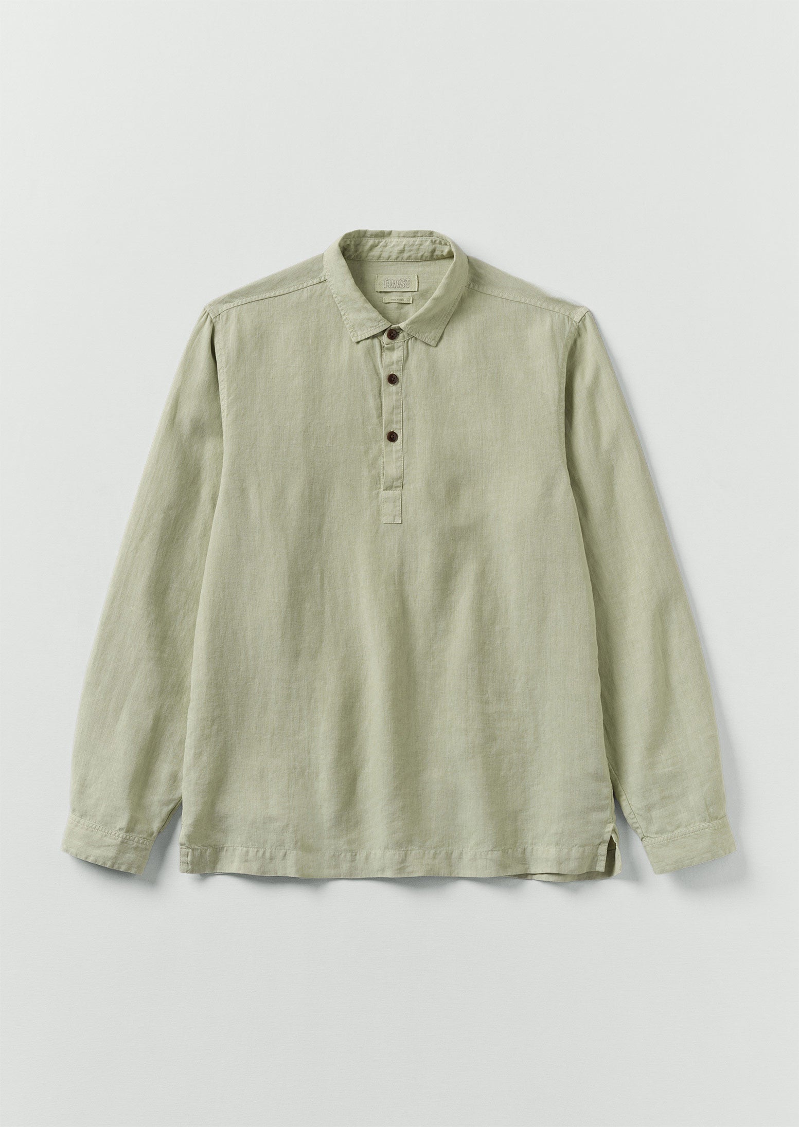 Half Placket Linen Shirt | Pebble | TOAST