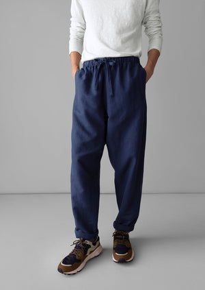 Alfie Garment Dyed Herringbone Pants | Dark Indigo