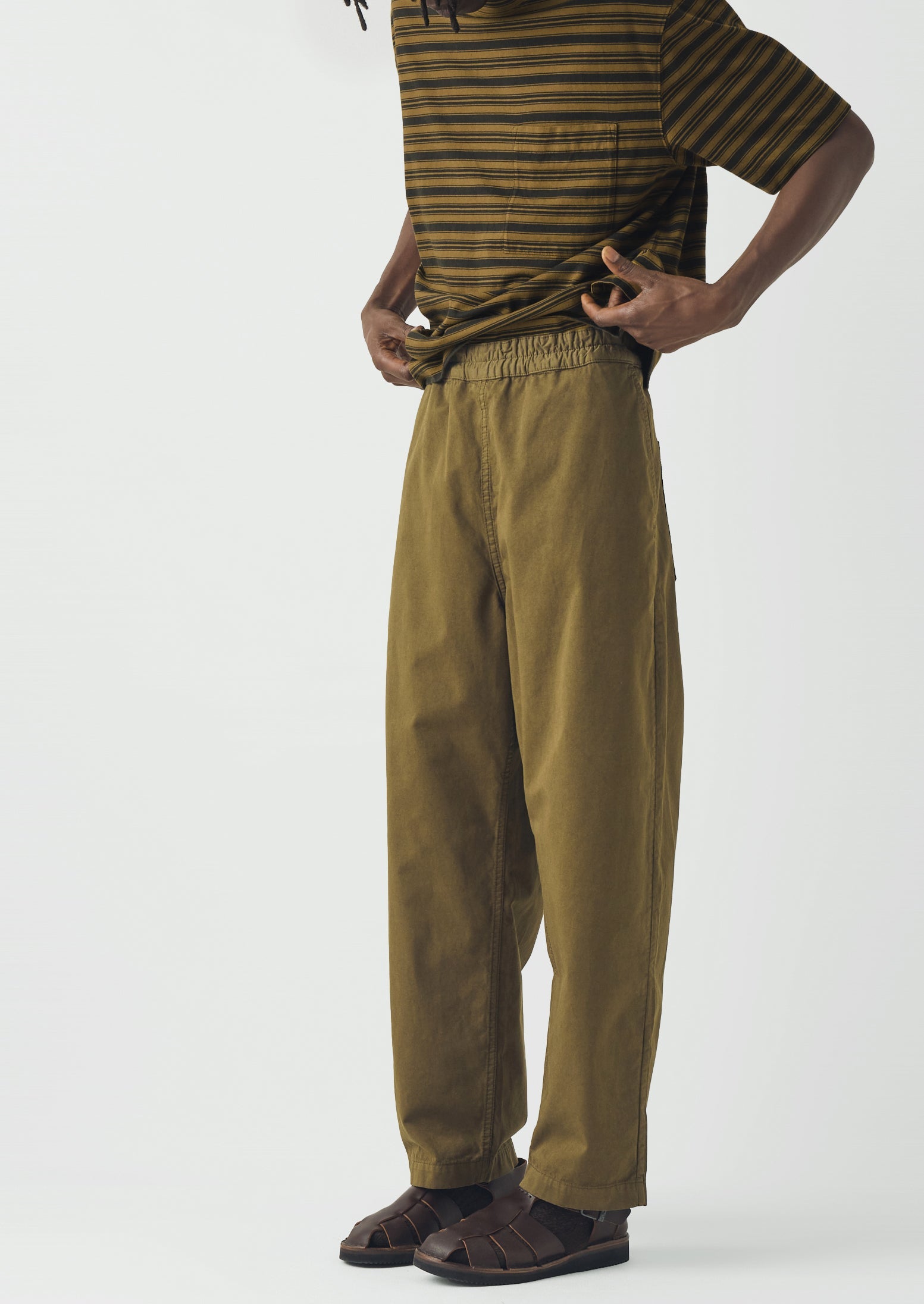 Gabriel Garment Dyed Cotton Twill Pants | Khaki | TOAST