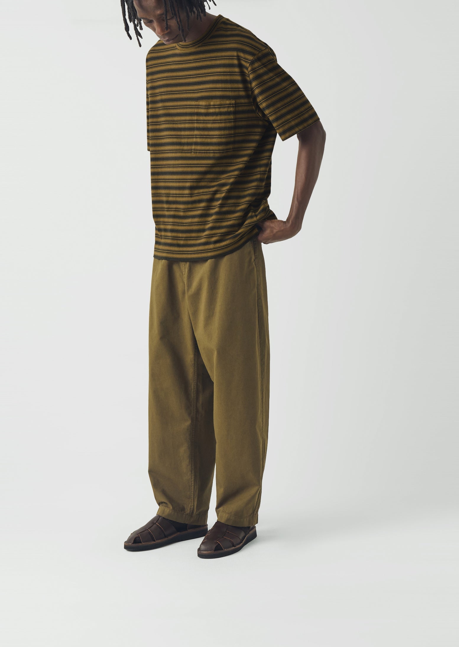 Gabriel Garment Dyed Cotton Twill Pants | Khaki | TOAST