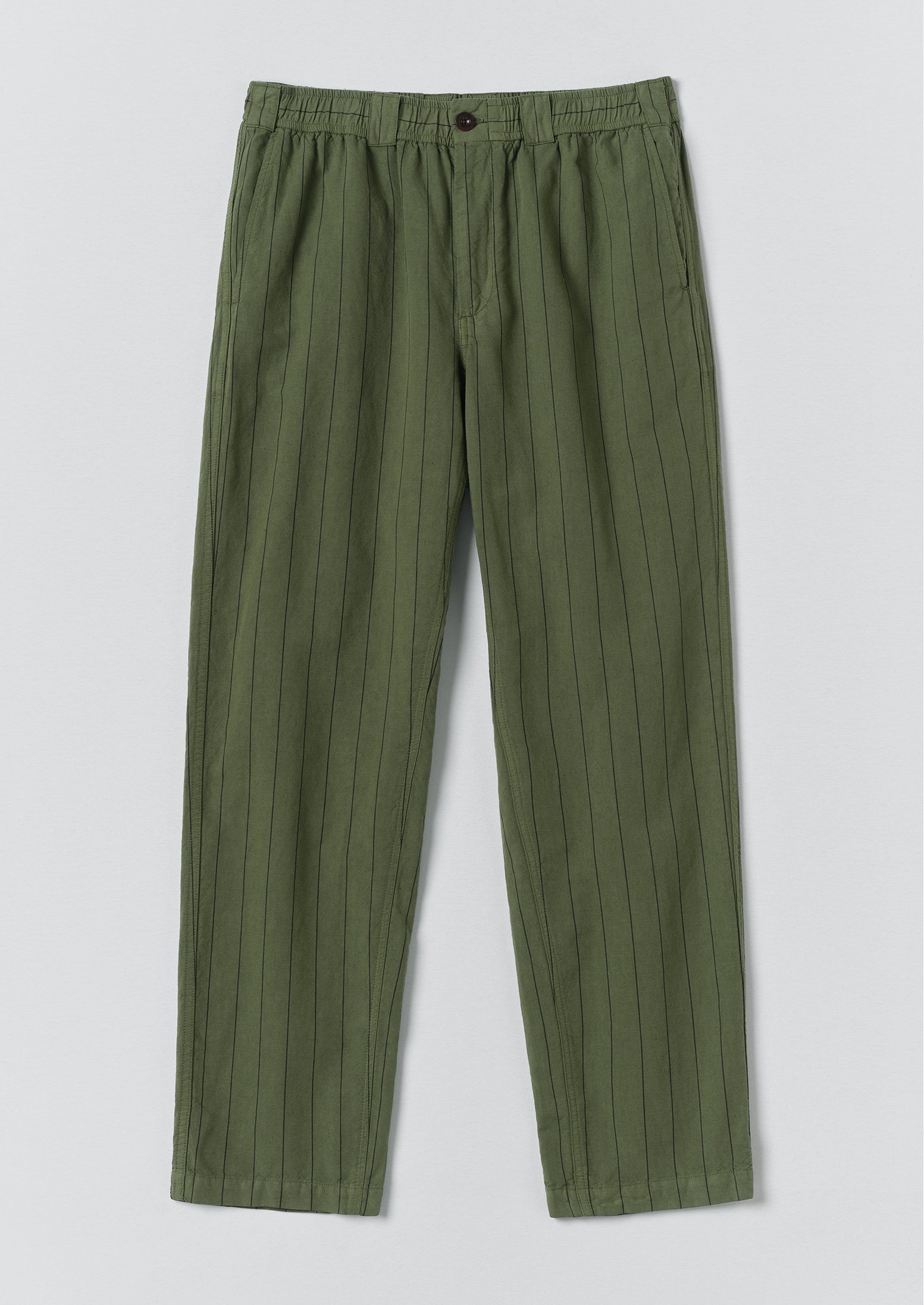 Overdyed Stripe Elasticated Cotton Linen Pants | Basil | TOAST