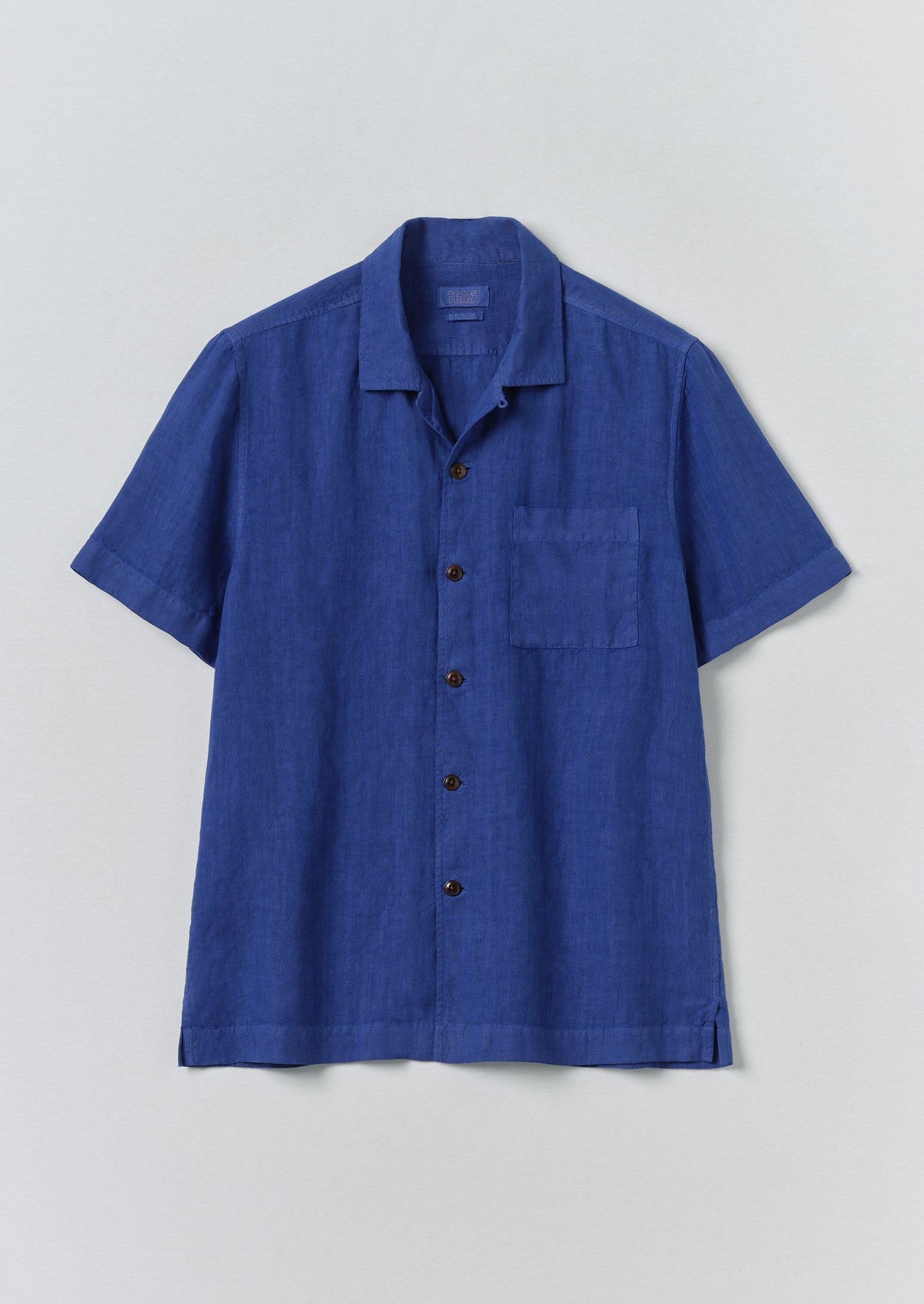 Linen Short Sleeve Shirt | Carmine Blue | TOAST