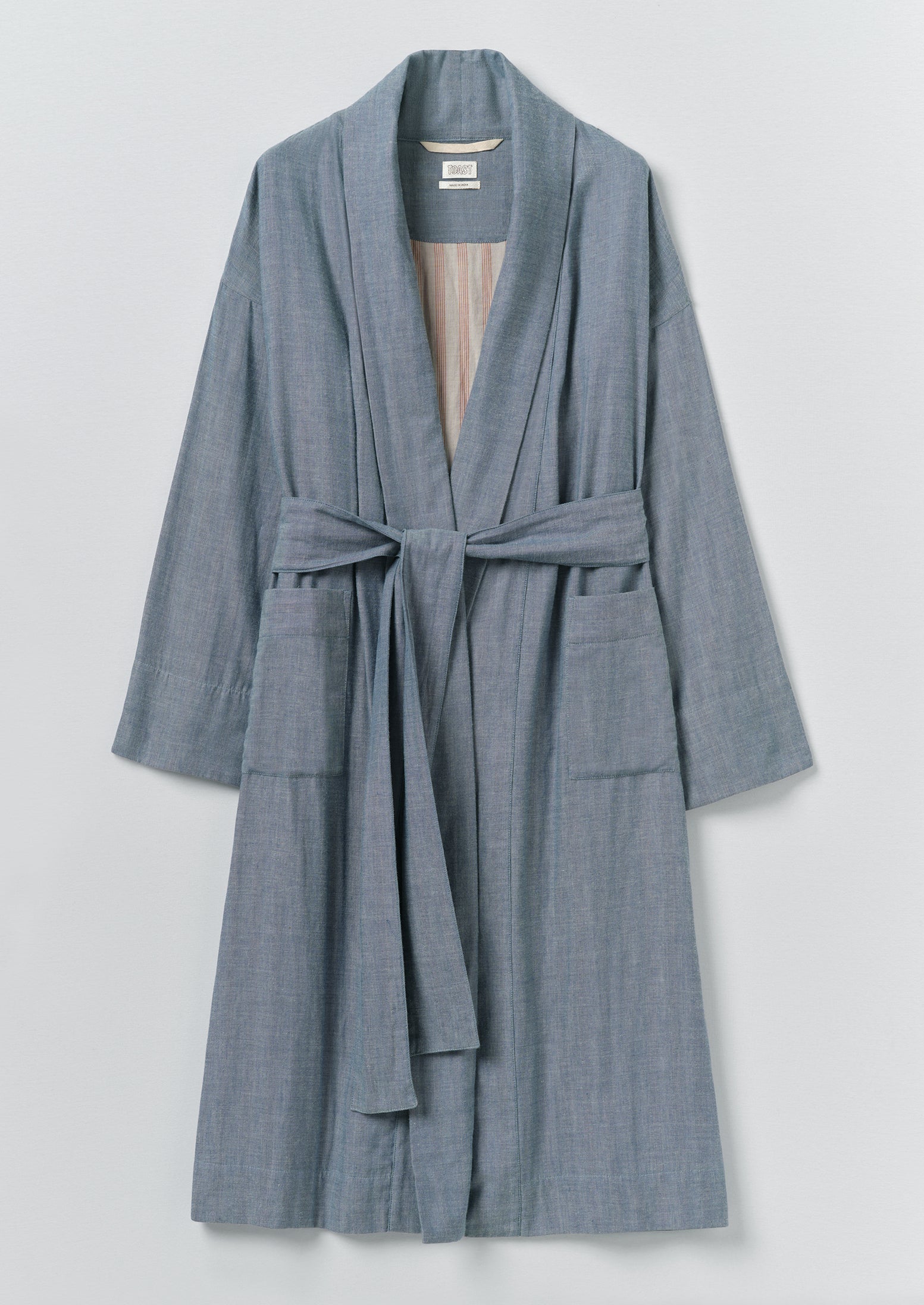 Soft Double Faced Cotton Gown | Blue Chambray Soft Double Faced Cotton Gown | Blue Chambray