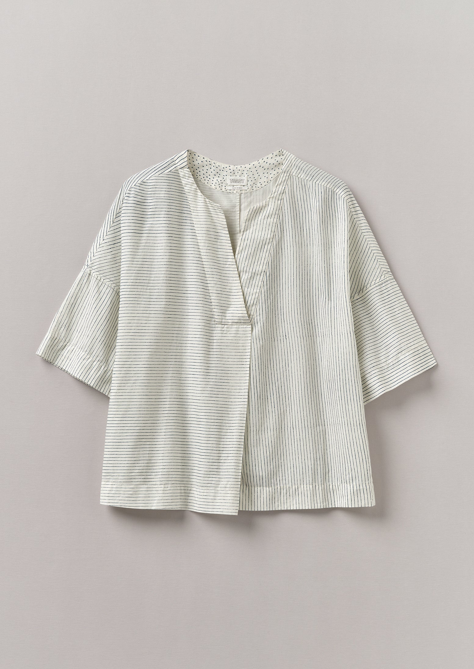 Stripe Block Print Lounge Top | Chalk/Mid Blue | TOAST