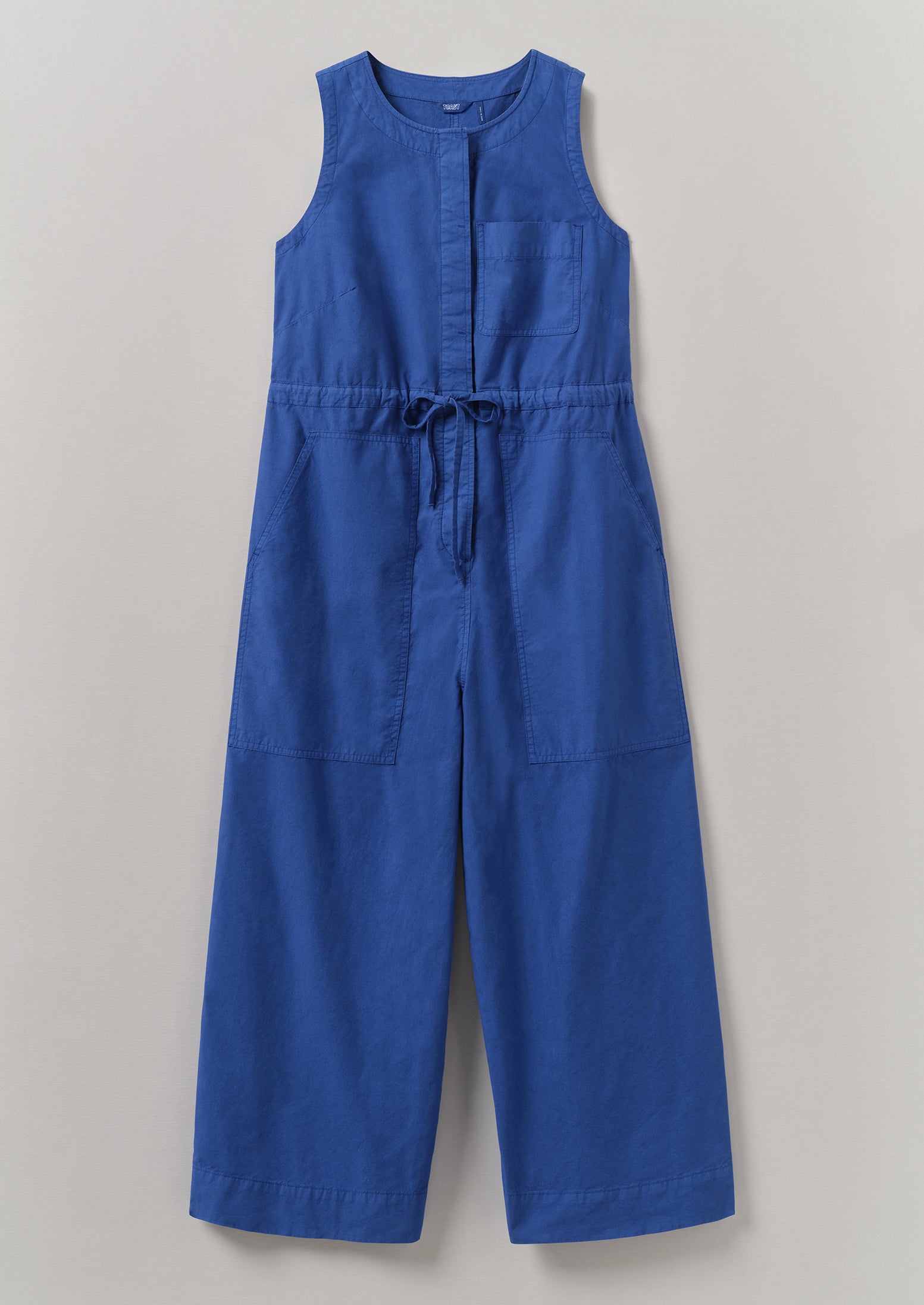 Cotton Linen Wide Leg Jumpsuit | Smalt | TOAST