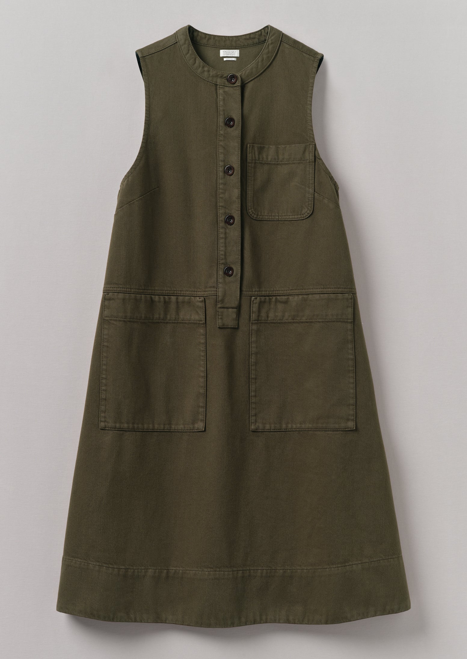 toast green dress Garment Dyed Sleeveless Tunic Dress