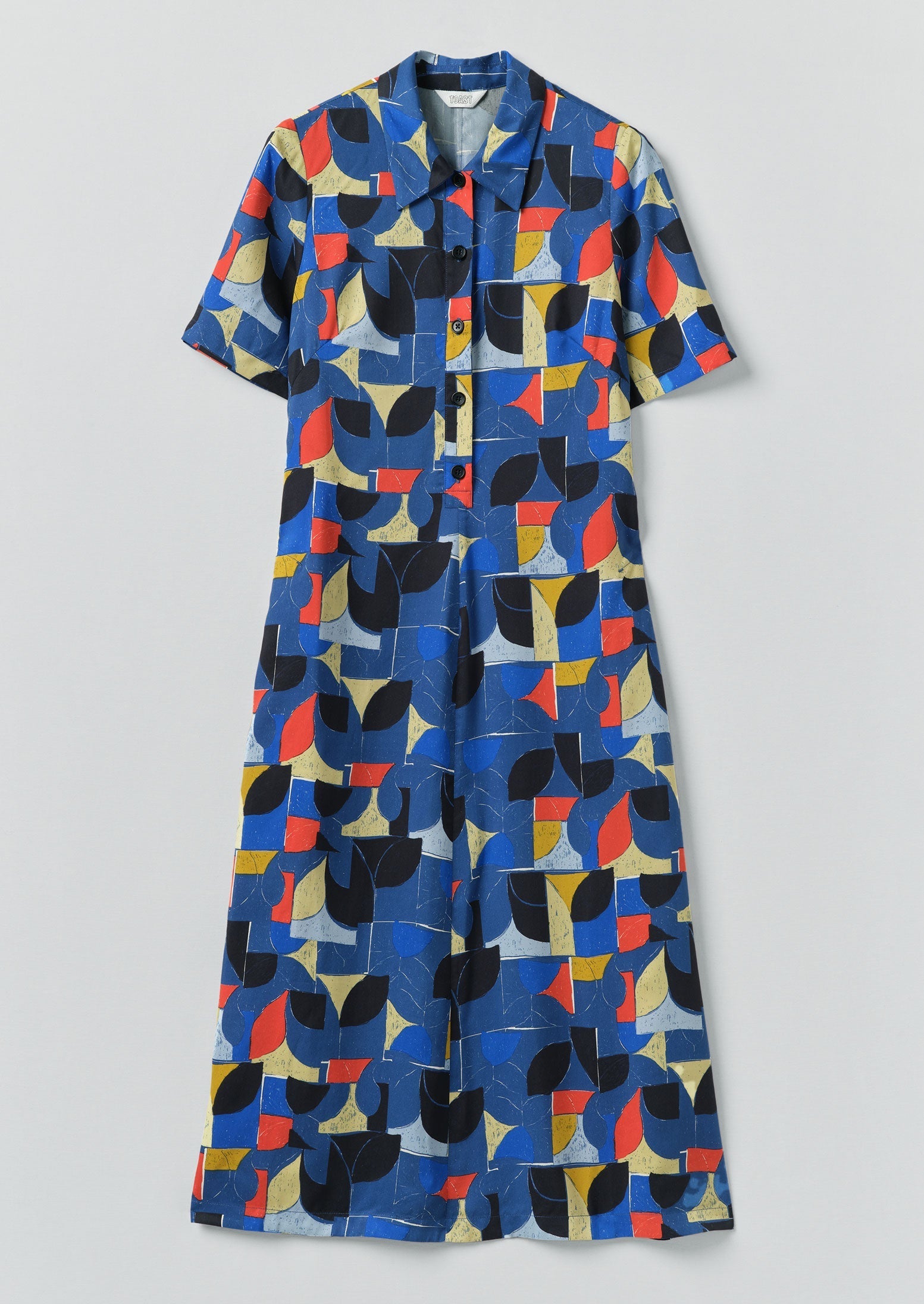 shirt dress patterned Printed Shirt Dress, Black & Brown, Size 10