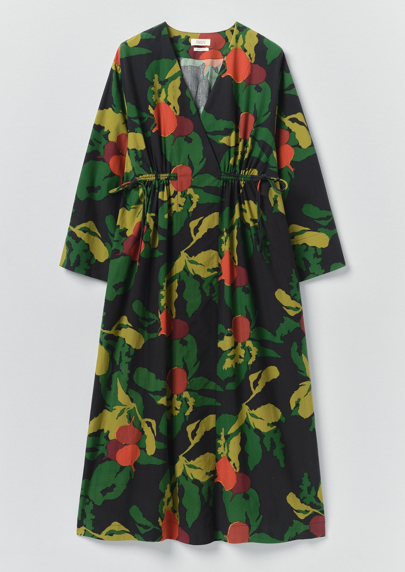 Produce Print Silk Cotton Dress | Slate Produce Print Silk Cotton Dress | Slate