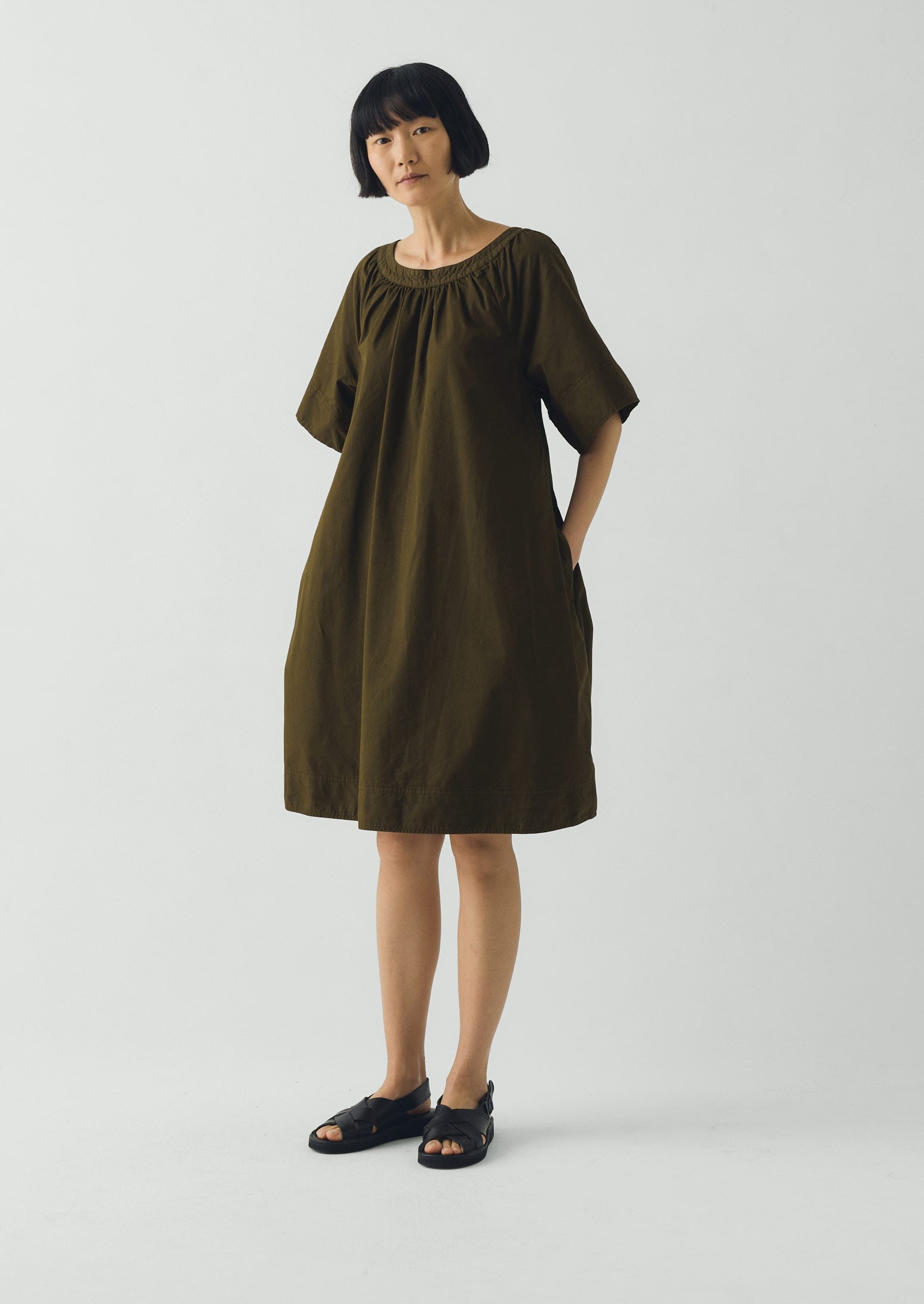 cotton twill dress Gathered Size:10 CAN-USA ECOM_sitewide25 5% Spandex (lining) Care One Piece Beach Cover