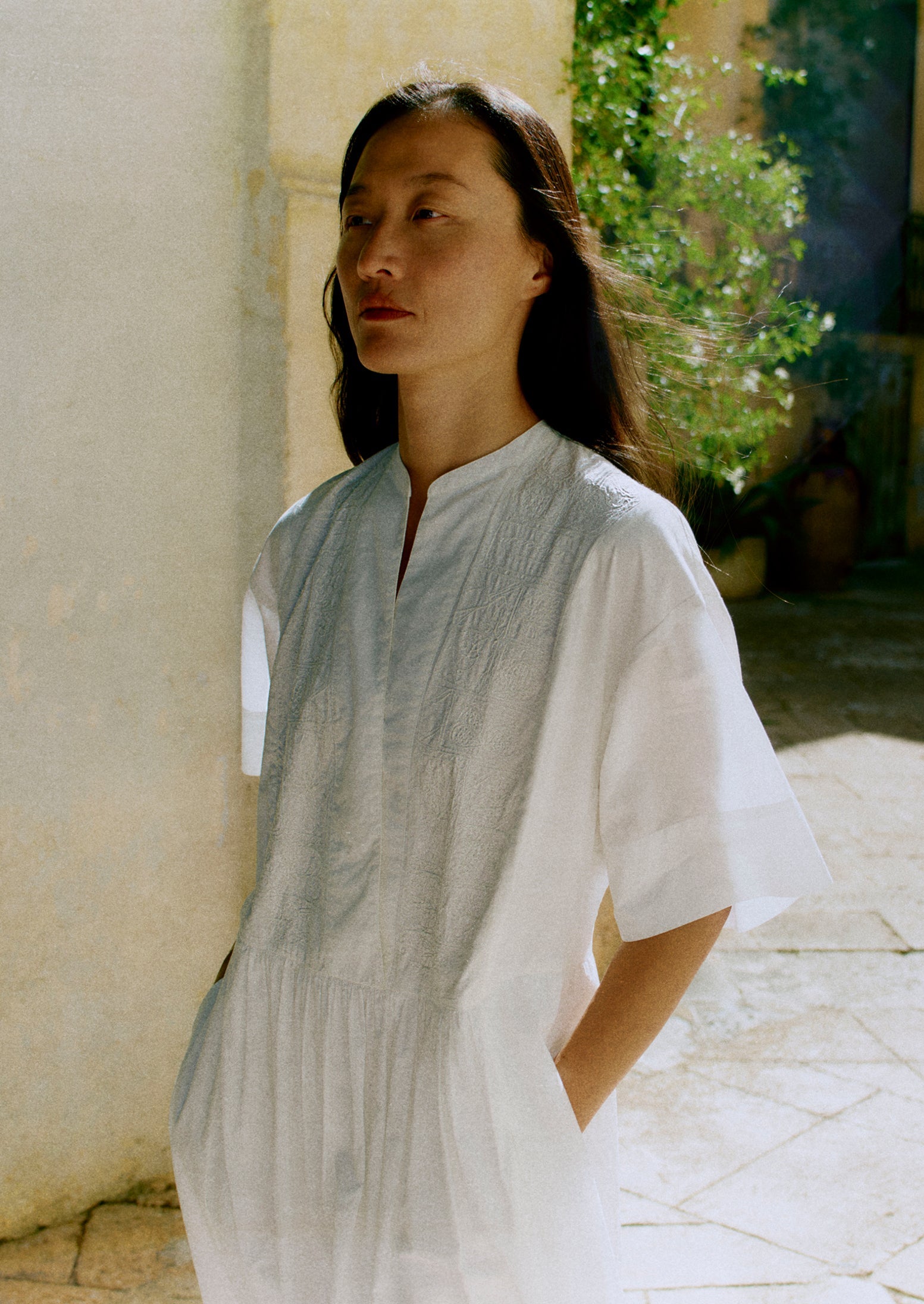 Embroidered Cotton Voile Dress