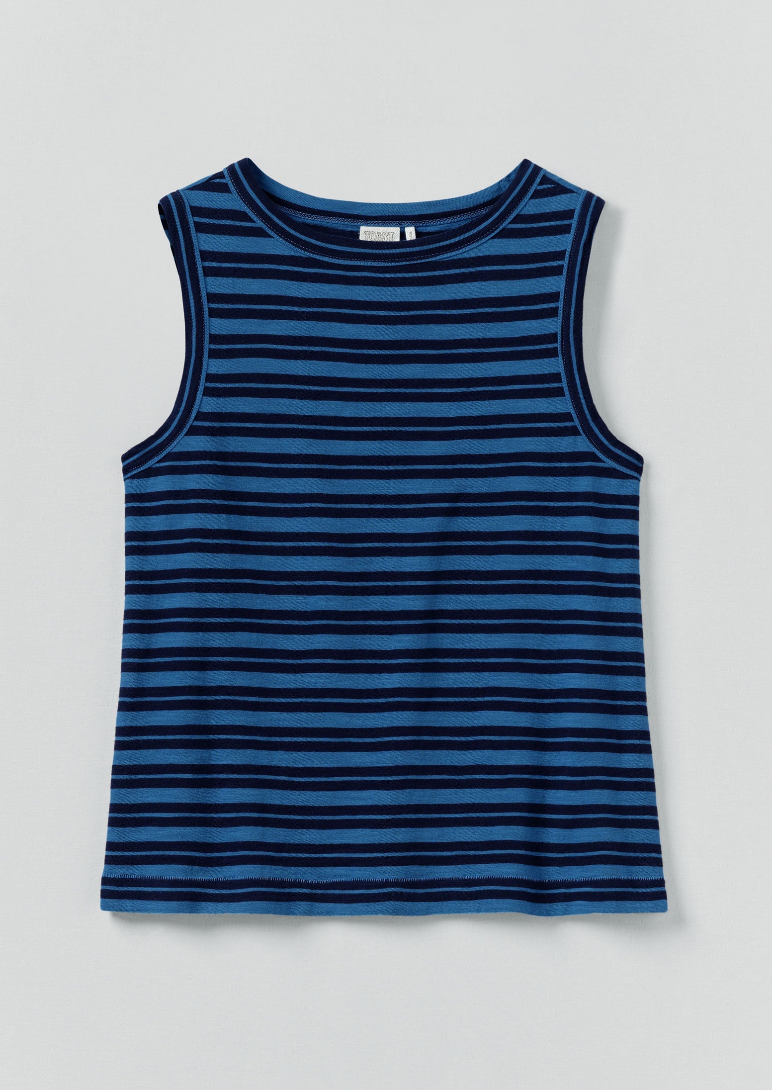 Stripe Cotton Tank Top | Navy/Celestial Blue | TOAST
