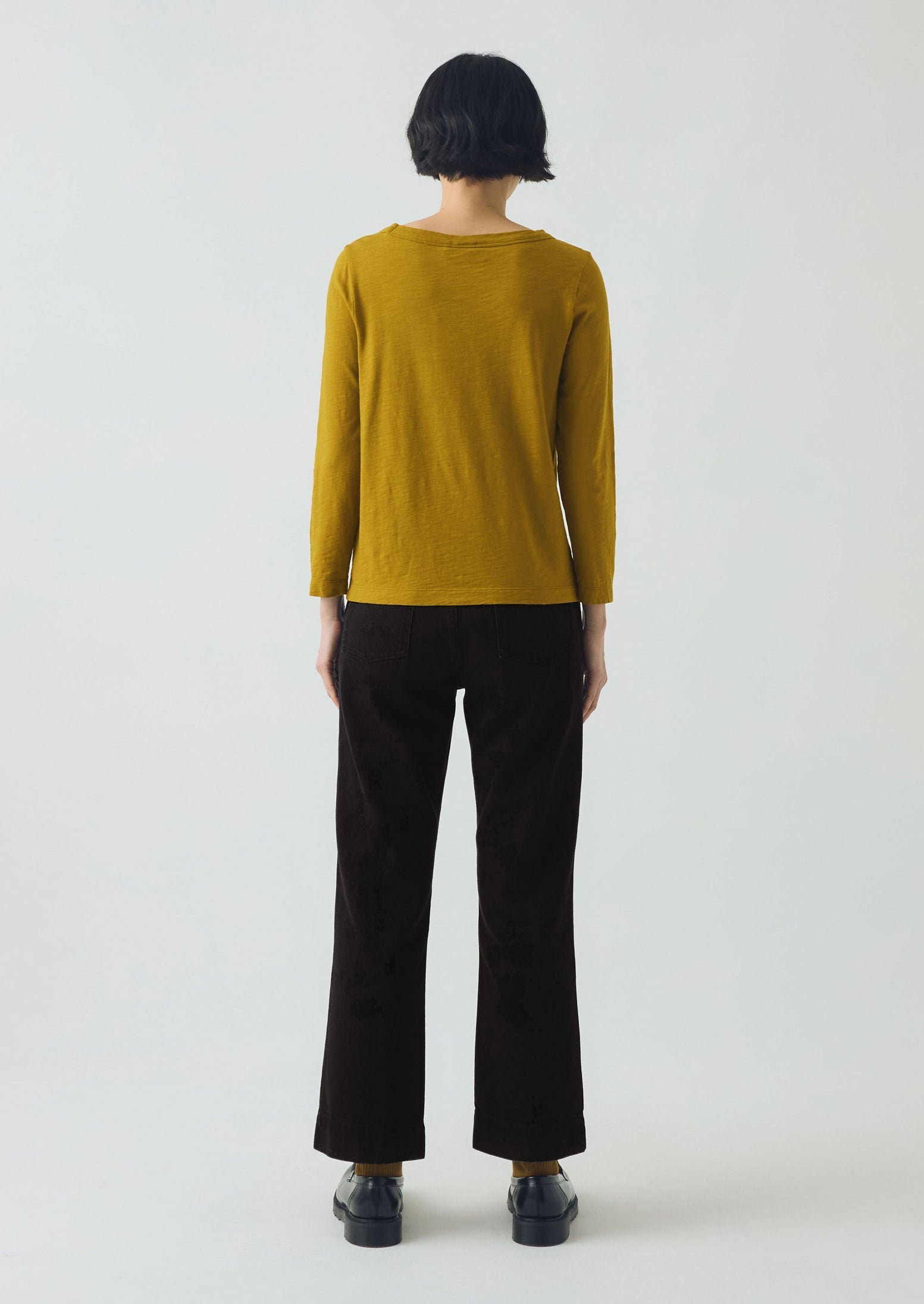 Lia Garment Dyed Boat Neck Tee | Honey | TOAST