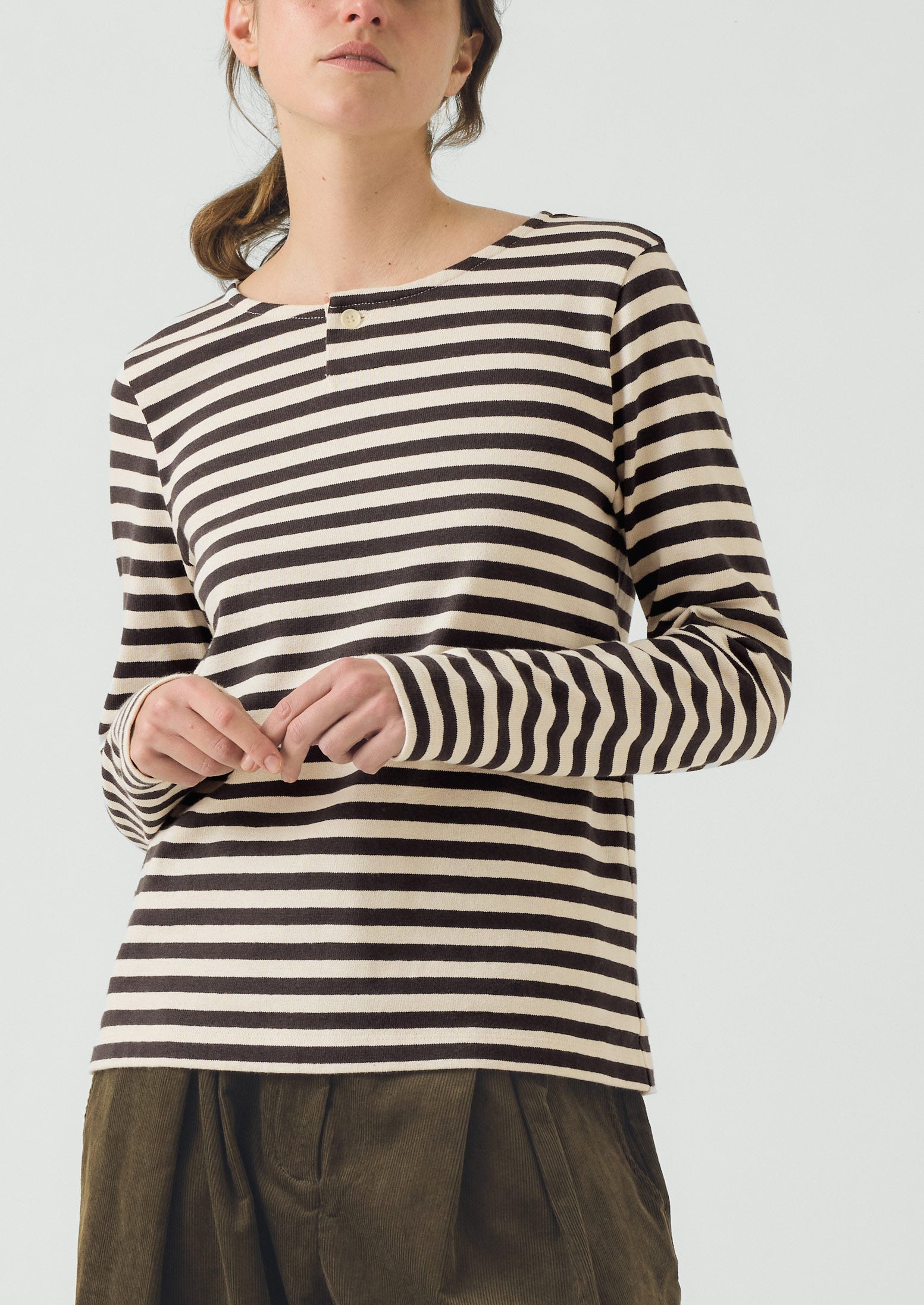 Chef Stripe Jersey Tee | Slate/Vintage White | TOAST