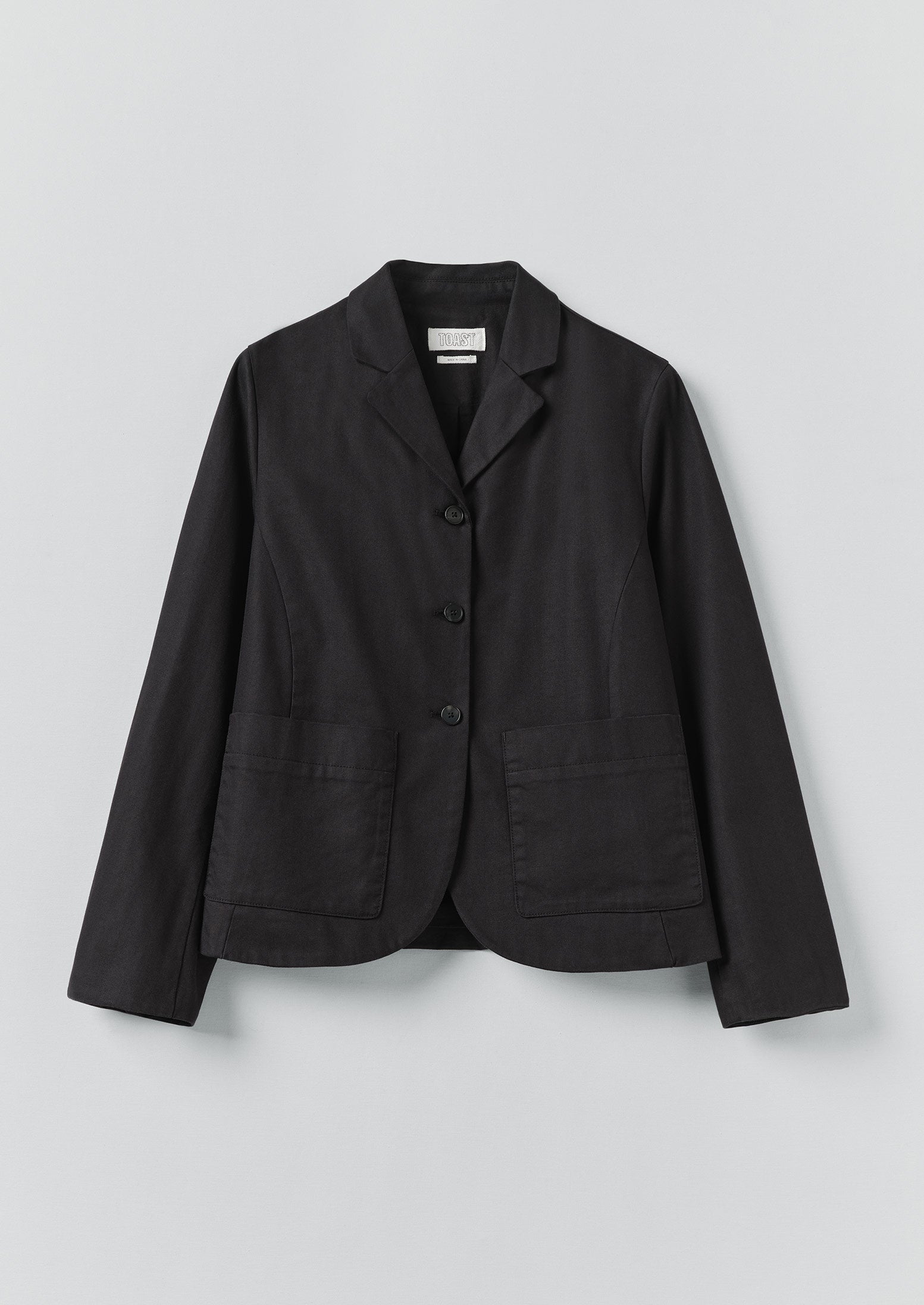 Cotton Wool Herringbone Jacket | Black | TOAST