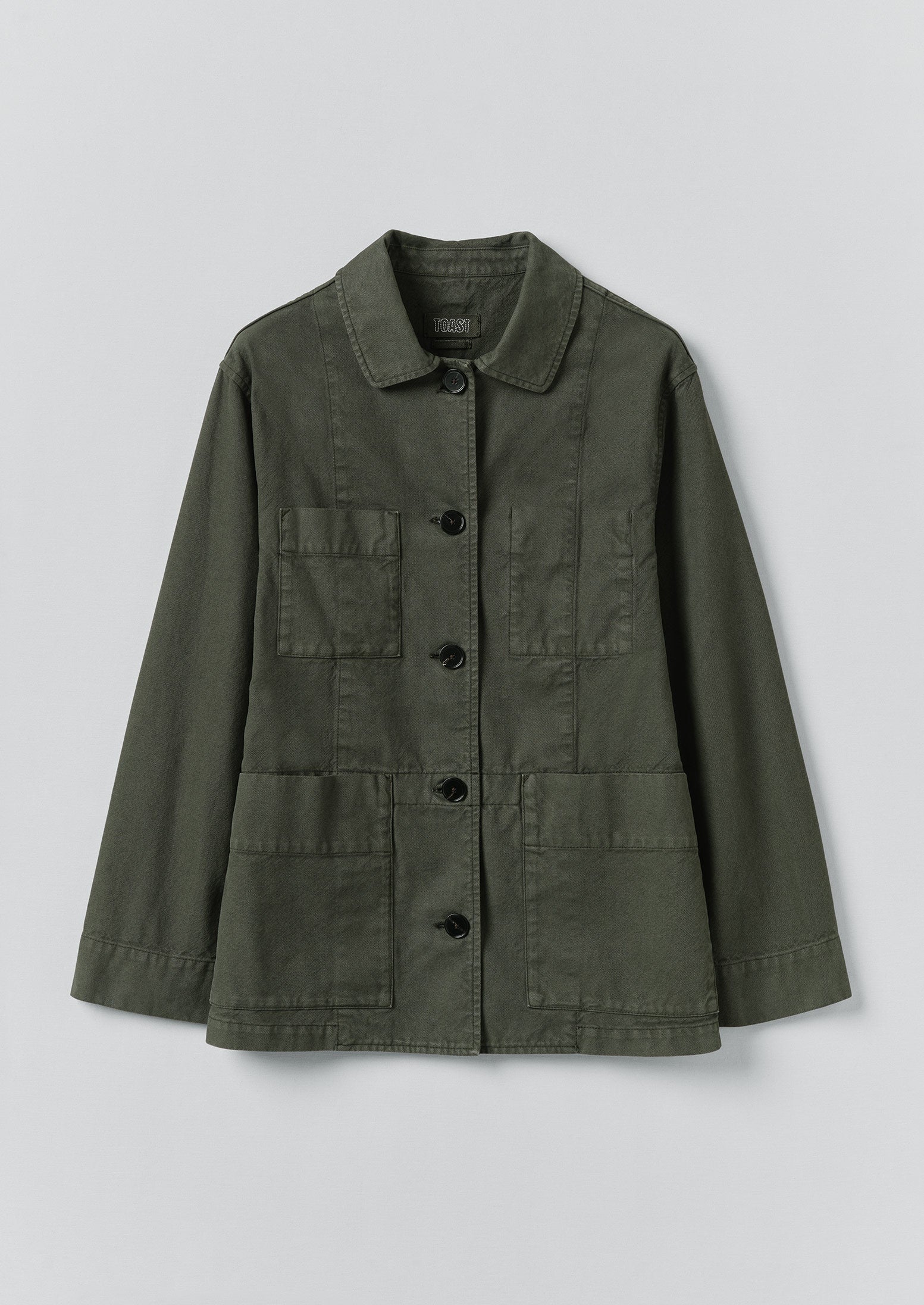 Cotton Canvas Workwear Jacket | Dark Olive | TOAST
