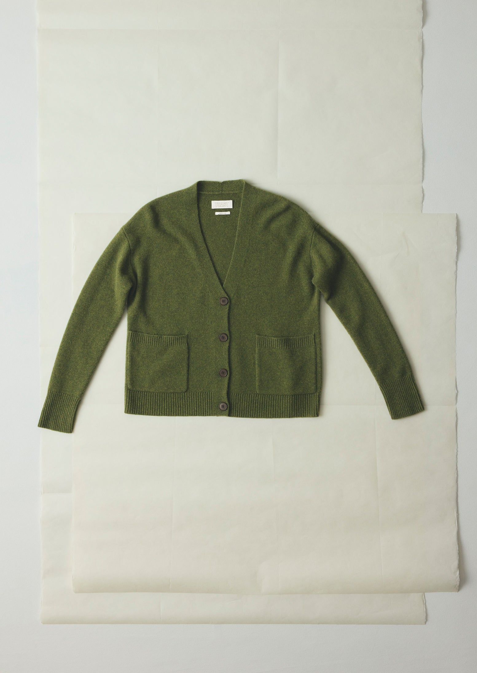 Ffion Wool Cashmere Boxy Cardigan | Lawn Green | TOAST