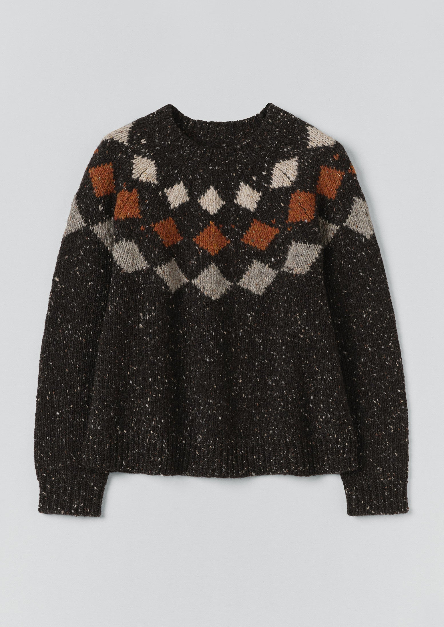 Donegal Diamond Yoke Sweater | Graphite Multi | TOAST