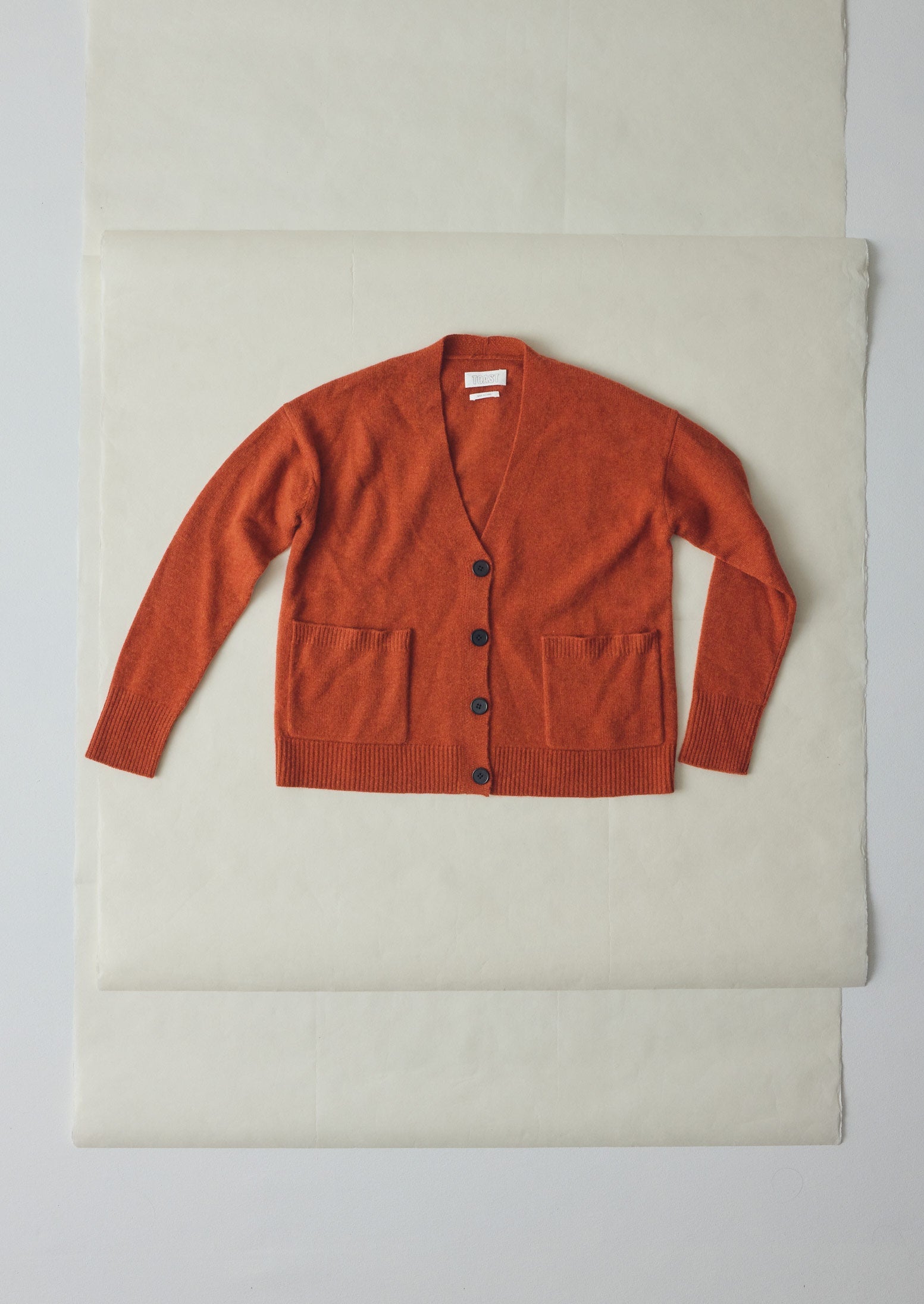 Ffion Wool Cashmere Boxy Cardigan | Terracotta | TOAST