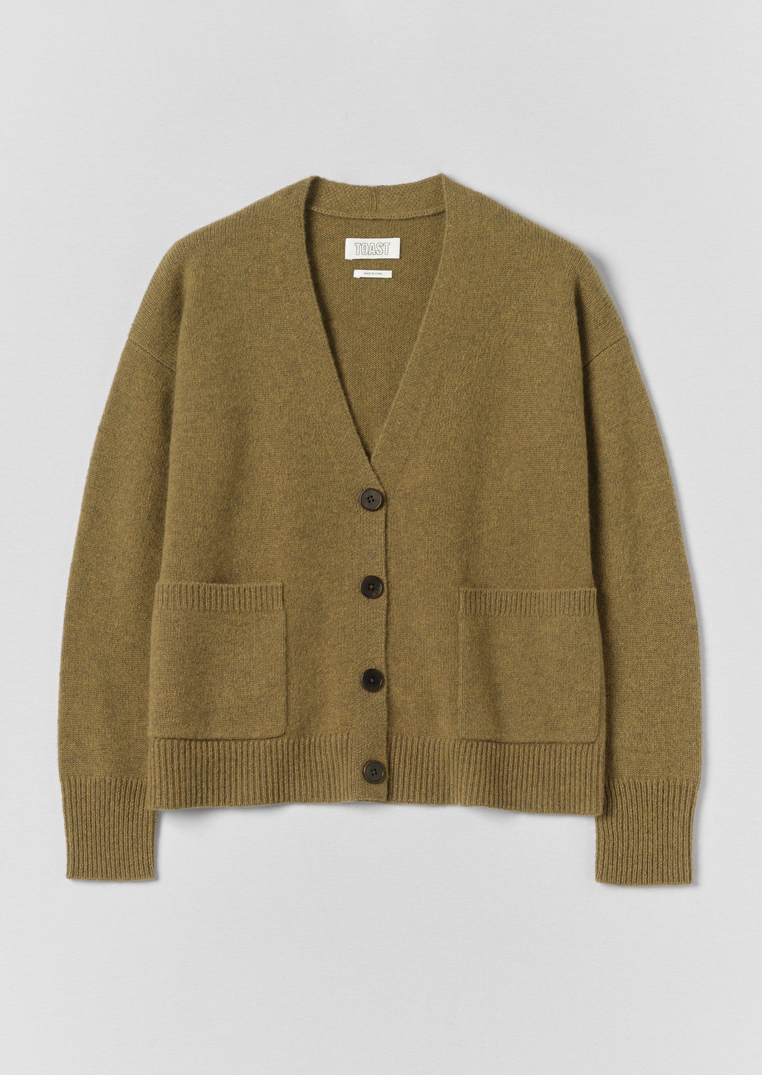 Ffion Wool Cashmere Boxy Cardigan | Golden Pear | TOAST