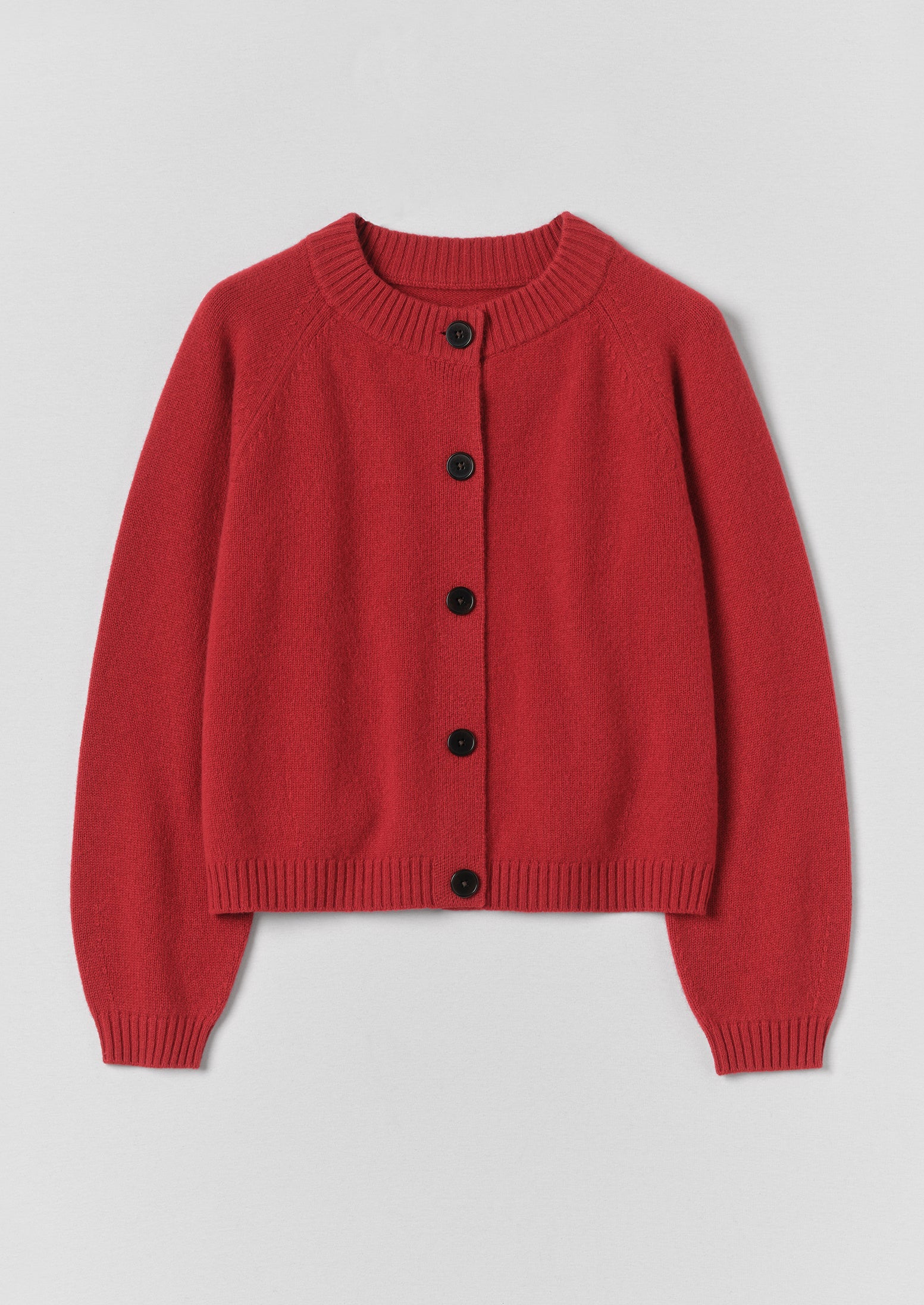 Eden Wool Cashmere Raglan Cardigan | Cardinal Red | TOAST