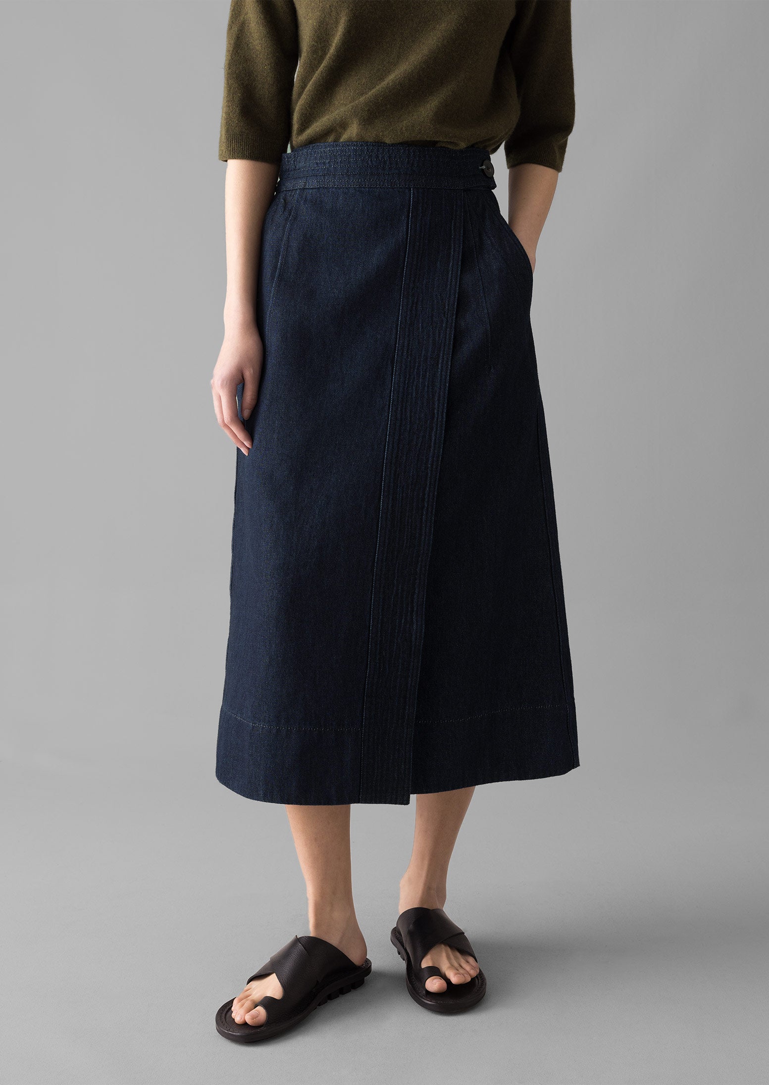 Cotton on denim wrap skirt hotsell