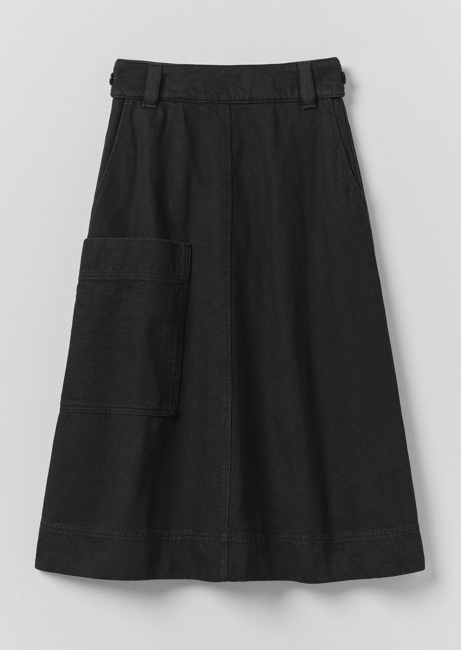 Washed Black Denim Skirt | Carbon Black | TOAST